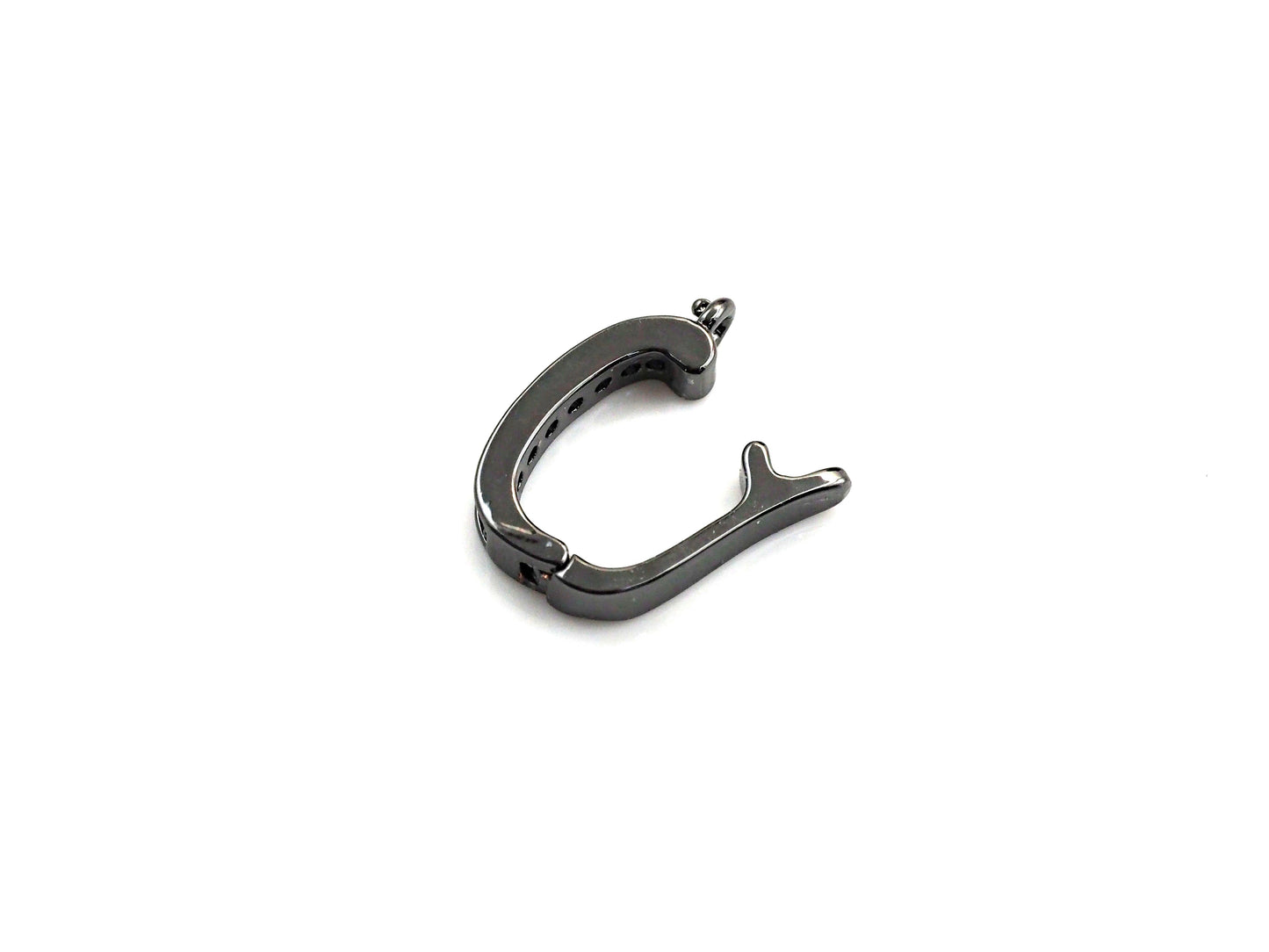 Clear CZ Micro Pave Click on Clasp, Charm add on Clasp, sku#Z782