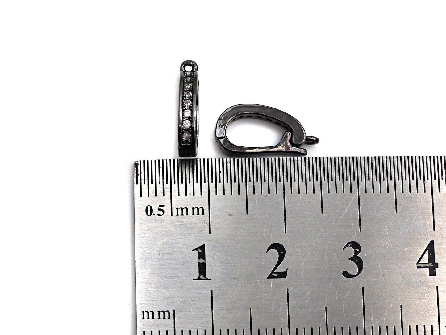 Clear CZ Micro Pave Click on Clasp, Charm add on Clasp, sku#Z782