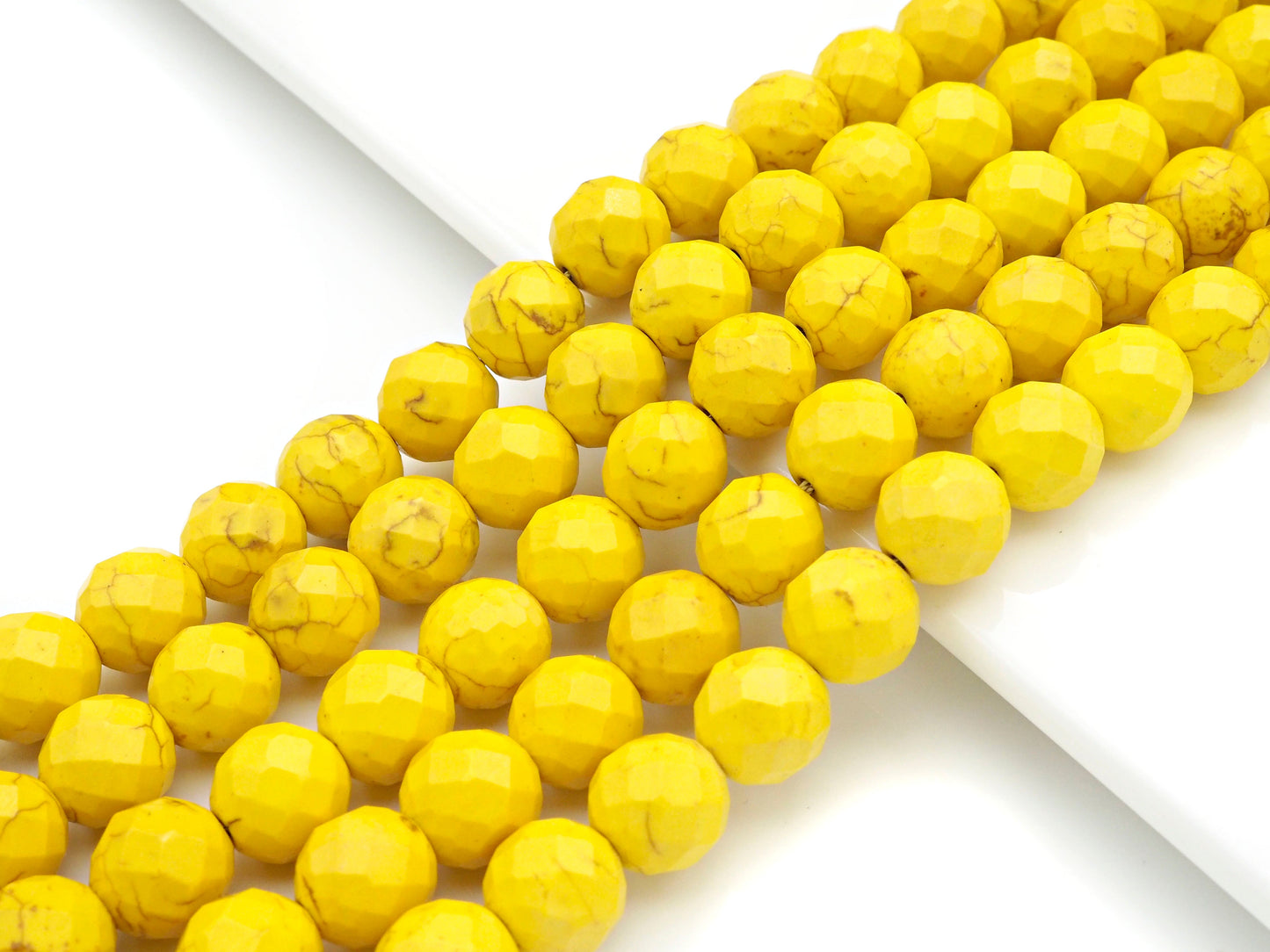 Faceted Dyed yellow Turquoise Beads, 6mm/8mm/10mm/12mm Faceted Turquoise Dyed Howlite Beads,  15.5" Full Strand, sku#UA180