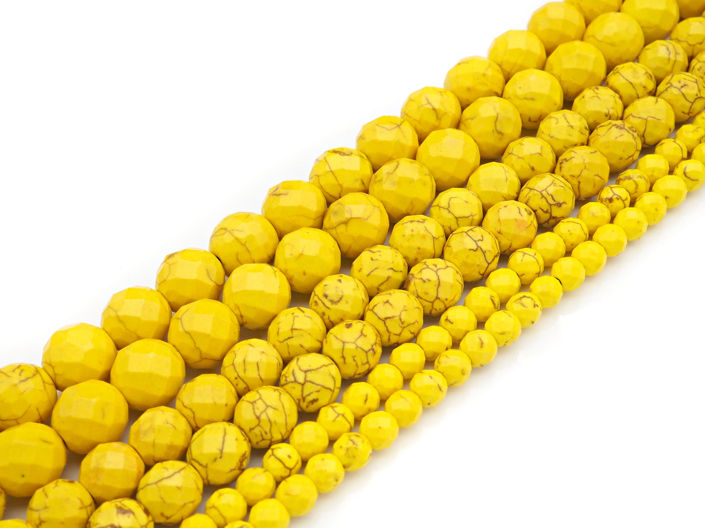 Faceted Dyed yellow Turquoise Beads, 6mm/8mm/10mm/12mm Faceted Turquoise Dyed Howlite Beads,  15.5" Full Strand, sku#UA180