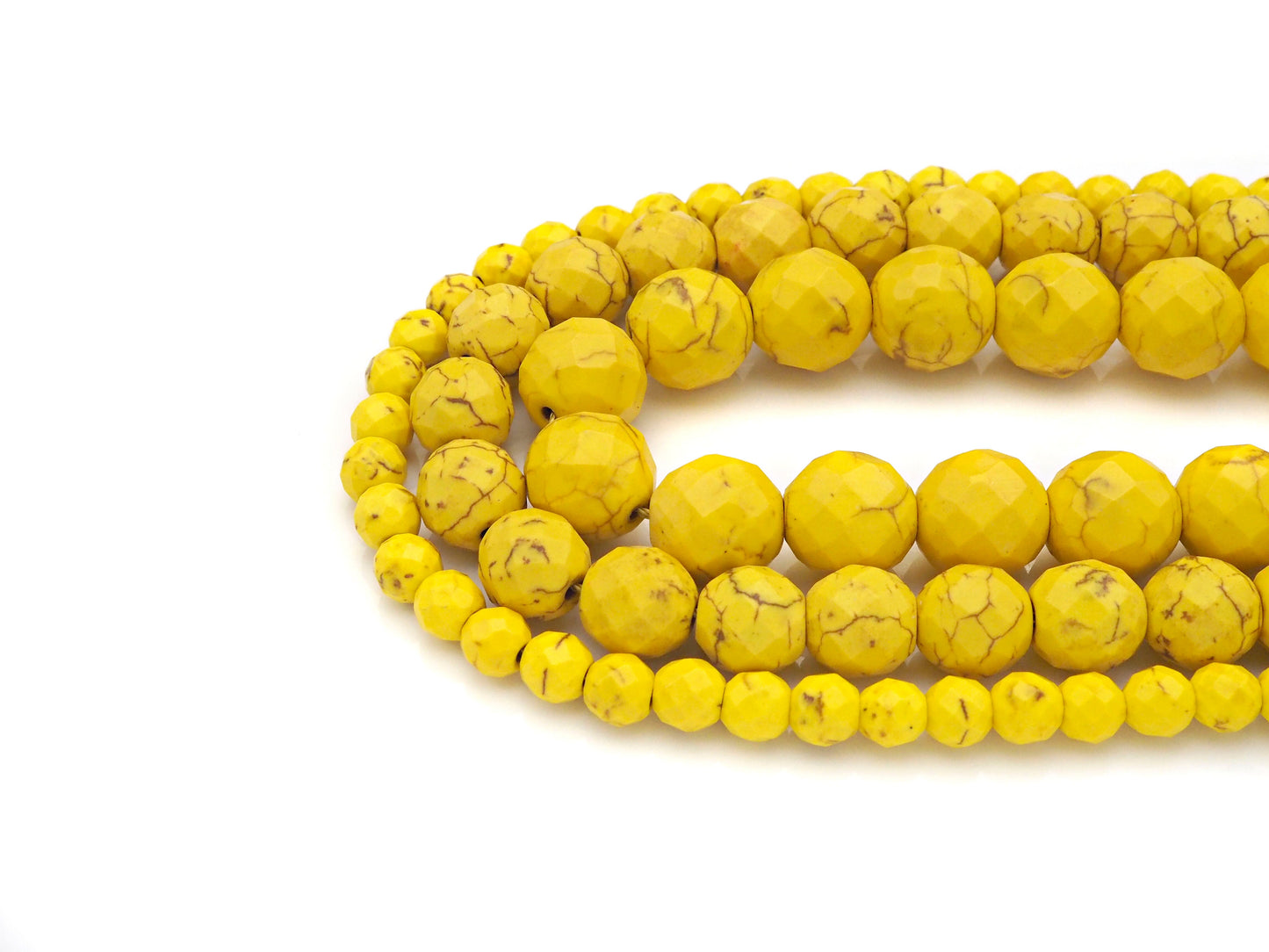 Faceted Dyed yellow Turquoise Beads, 6mm/8mm/10mm/12mm Faceted Turquoise Dyed Howlite Beads,  15.5" Full Strand, sku#UA180