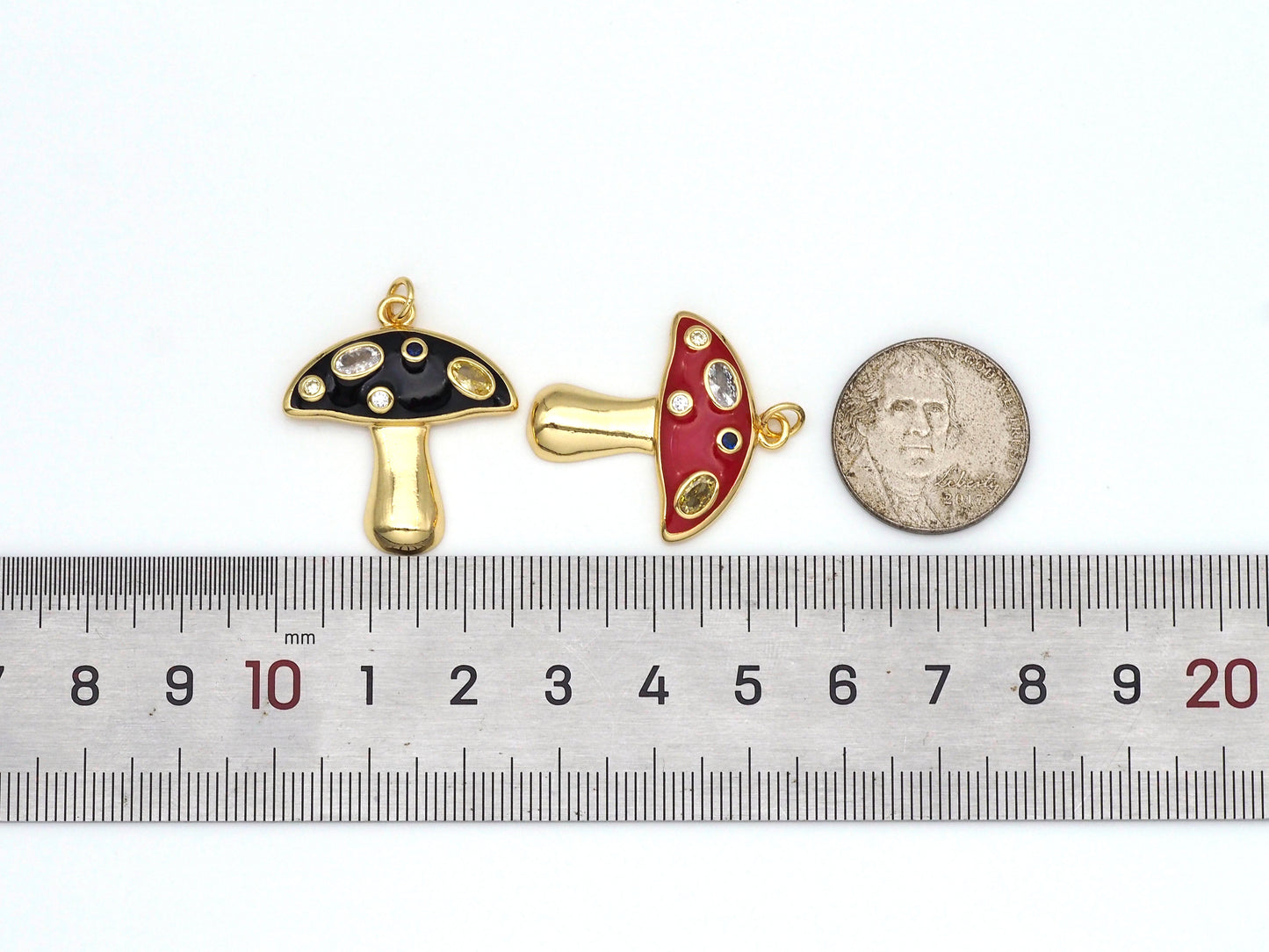 Colorful Enamel Mushroom Shape Pendant, Sku#LK455