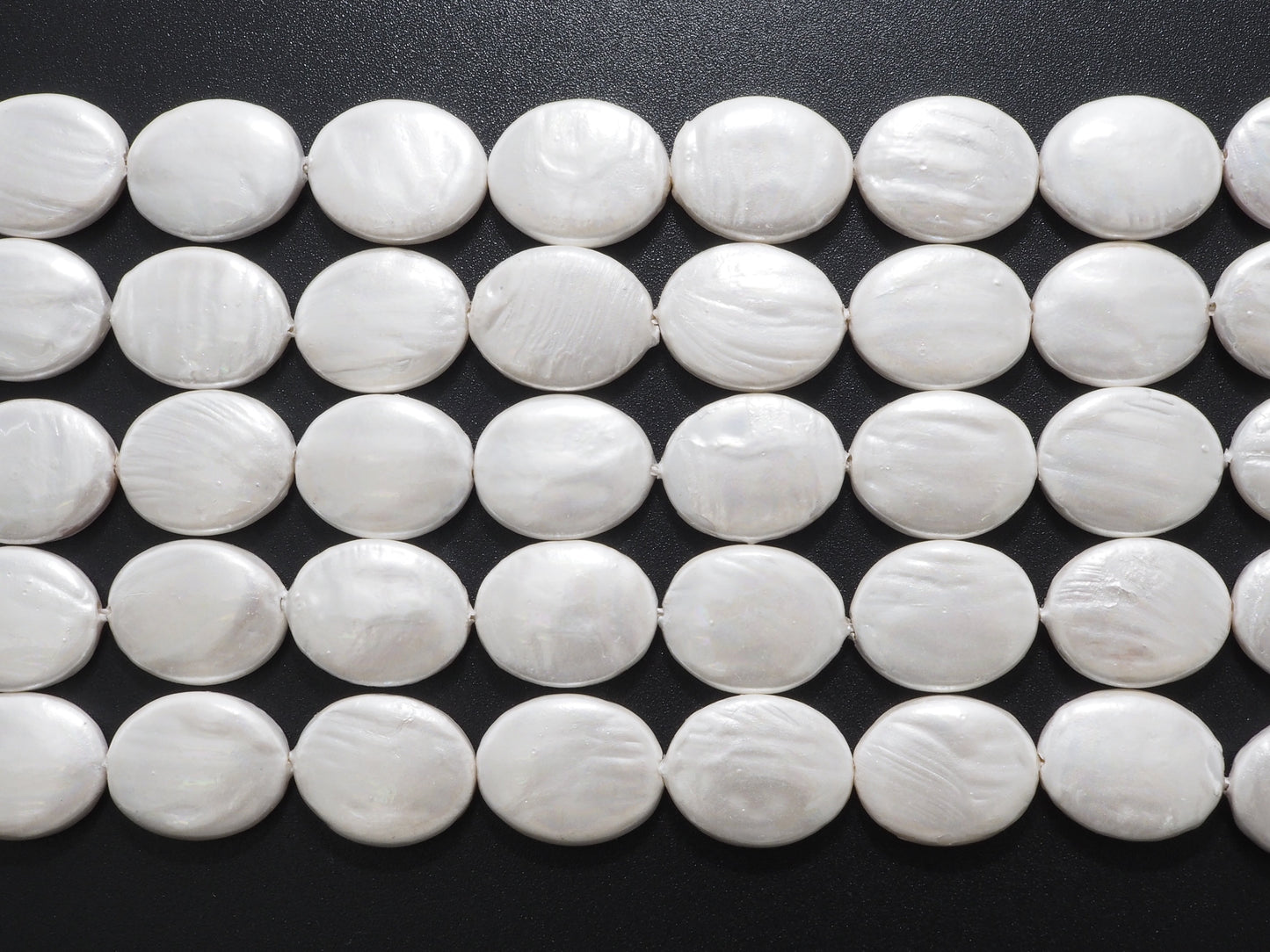 Quality Plated Oval Shape White Mother of Pearl Beads, Flat Oval White Pearl Shell,12x16mm/20x30mm,15inch strand,SKU#U238