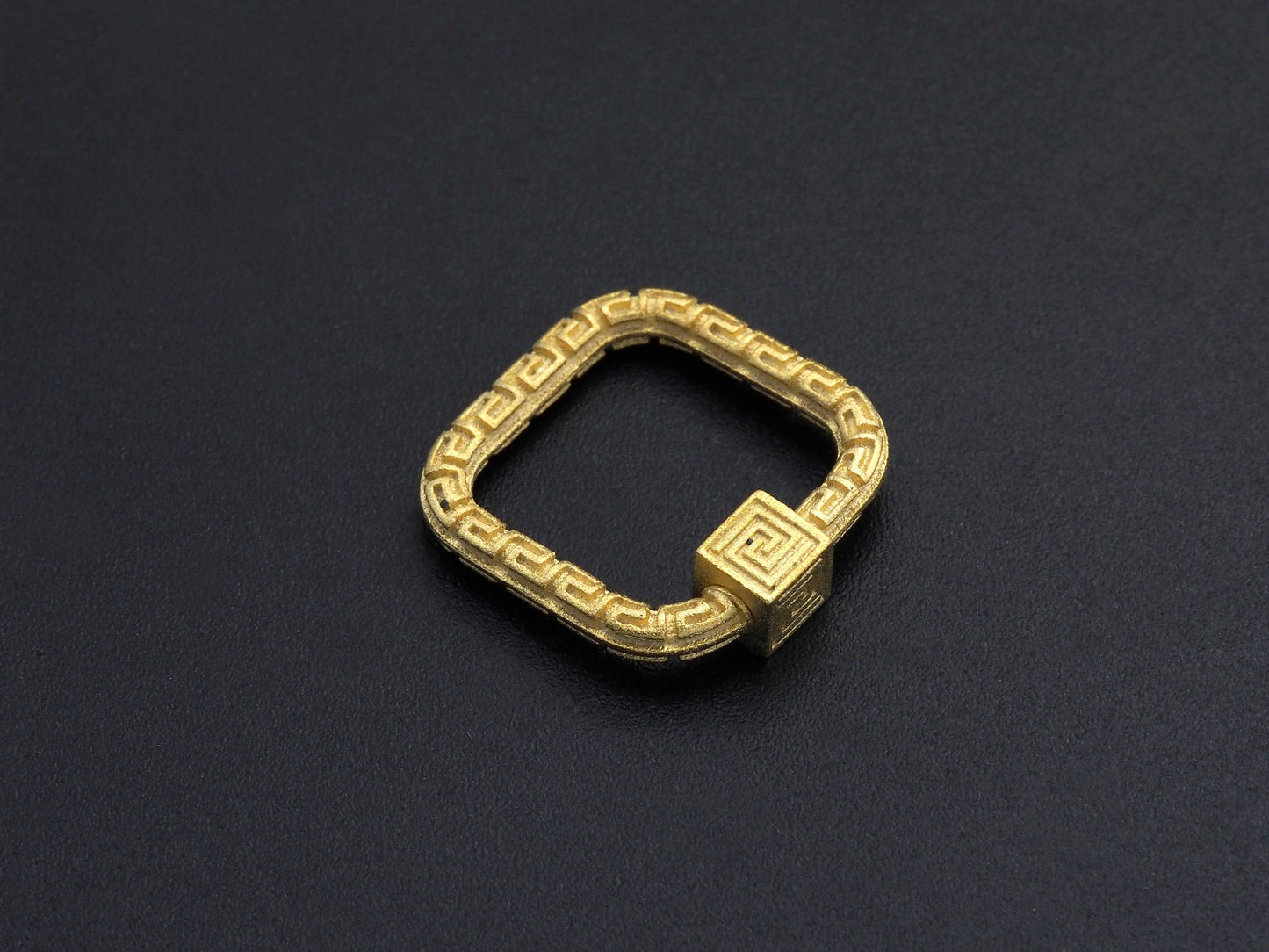 NEW Engraved Square Shape Clasp, CZ Pave Clasp, Gold/Silver/Rose Gold/Gunmetal Carabiner Clasp, 22mm, sku#H207
