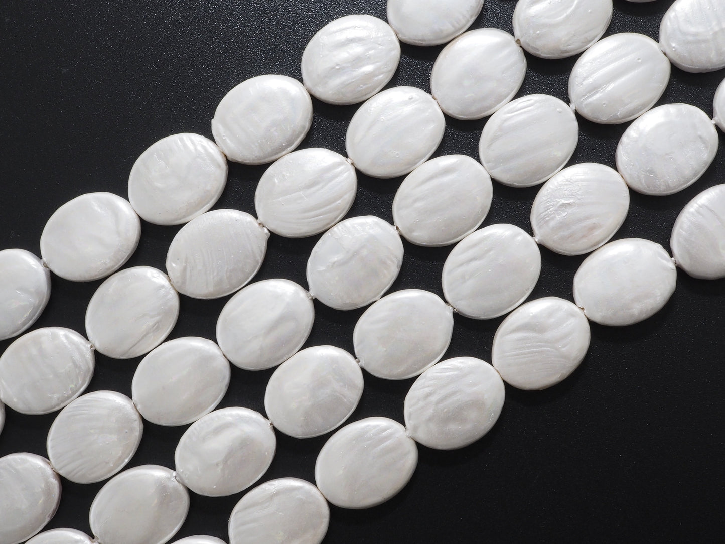 Quality Plated Oval Shape White Mother of Pearl Beads, Flat Oval White Pearl Shell,12x16mm/20x30mm,15inch strand,SKU#U238