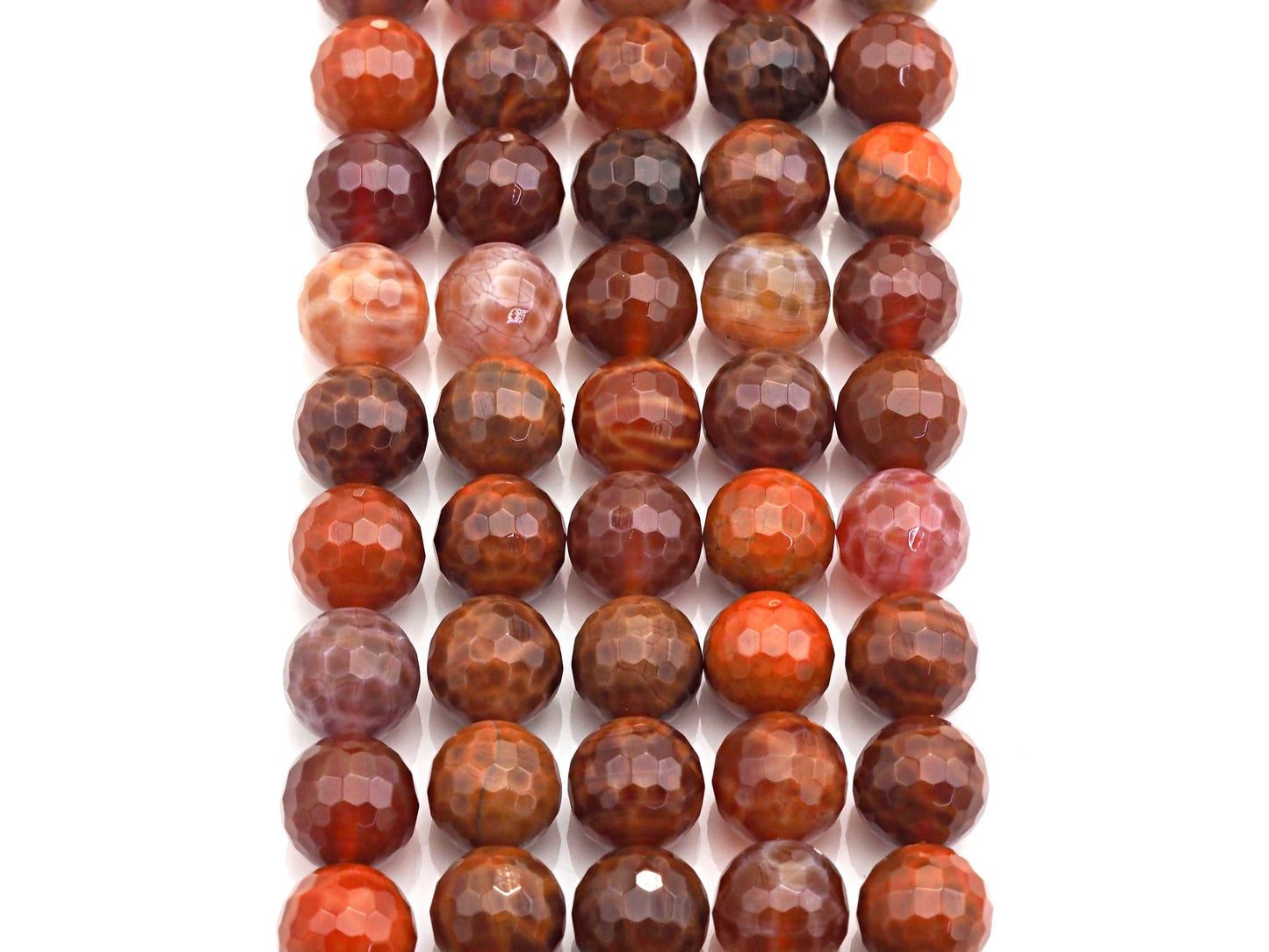 High Quality Natural Fire Agate Round Smooth/Faceted Beads, 6mm/8mm/10mm/12mm, Natural Fire Agate, 15.5"Full Strand, sku#U622