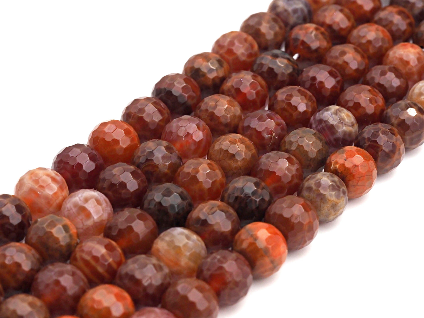 High Quality Natural Fire Agate Round Smooth/Faceted Beads, 6mm/8mm/10mm/12mm, Natural Fire Agate, 15.5"Full Strand, sku#U622