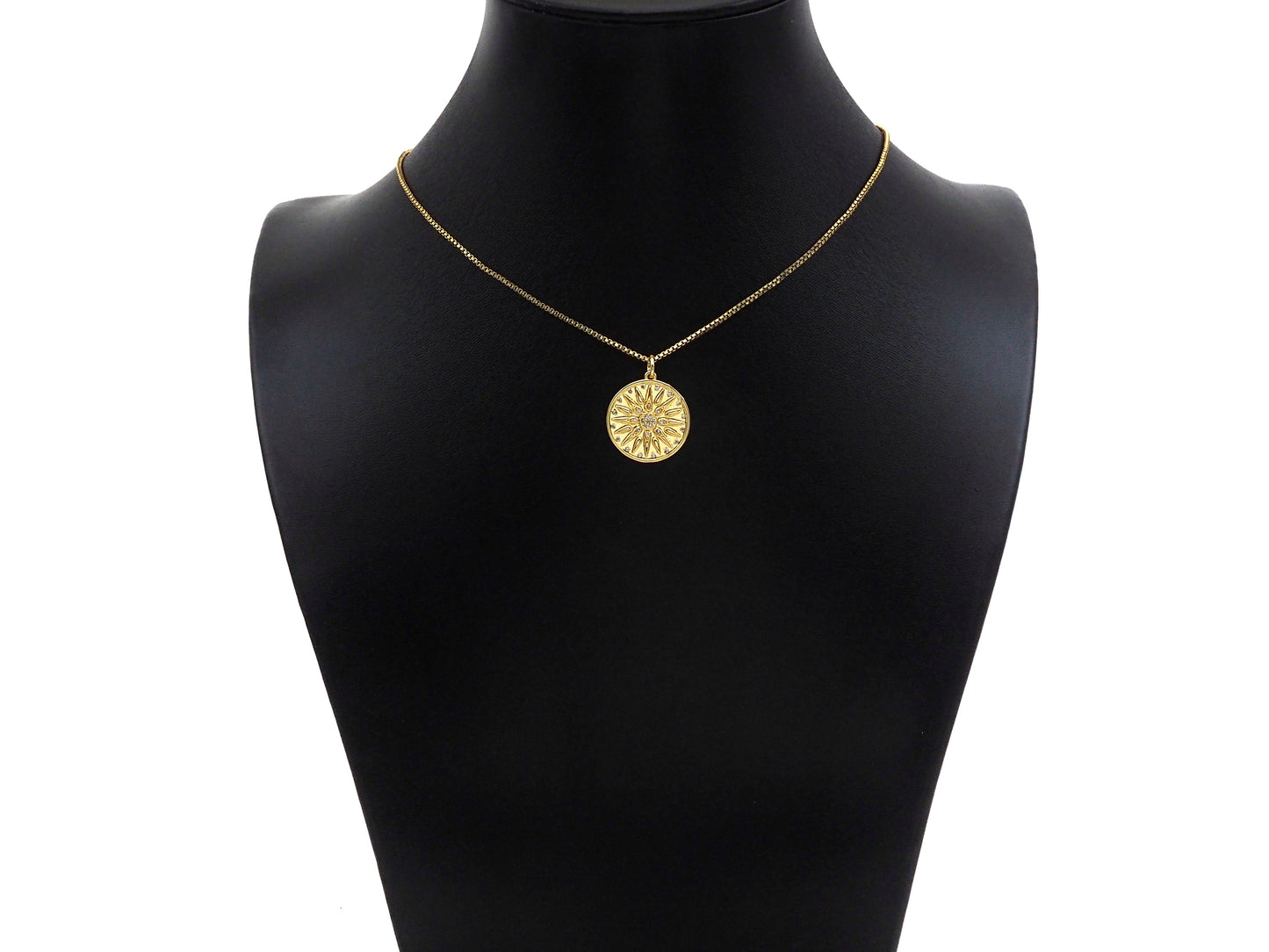 CZ Micro Pave Cupid's Arrow On Round Coin Shape Pendant,  Sku#F1369