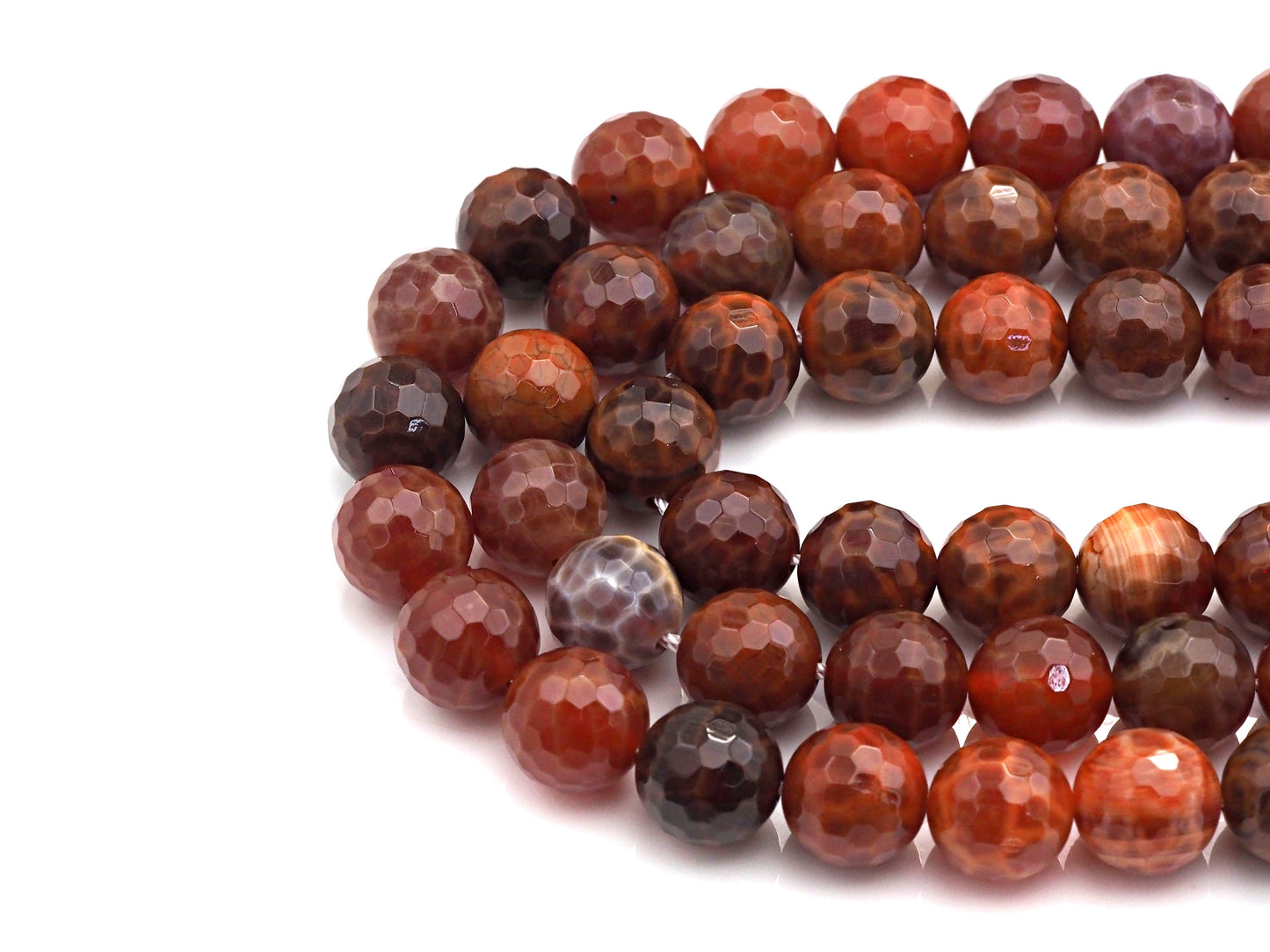 High Quality Natural Fire Agate Round Smooth/Faceted Beads, 6mm/8mm/10mm/12mm, Natural Fire Agate, 15.5"Full Strand, sku#U622