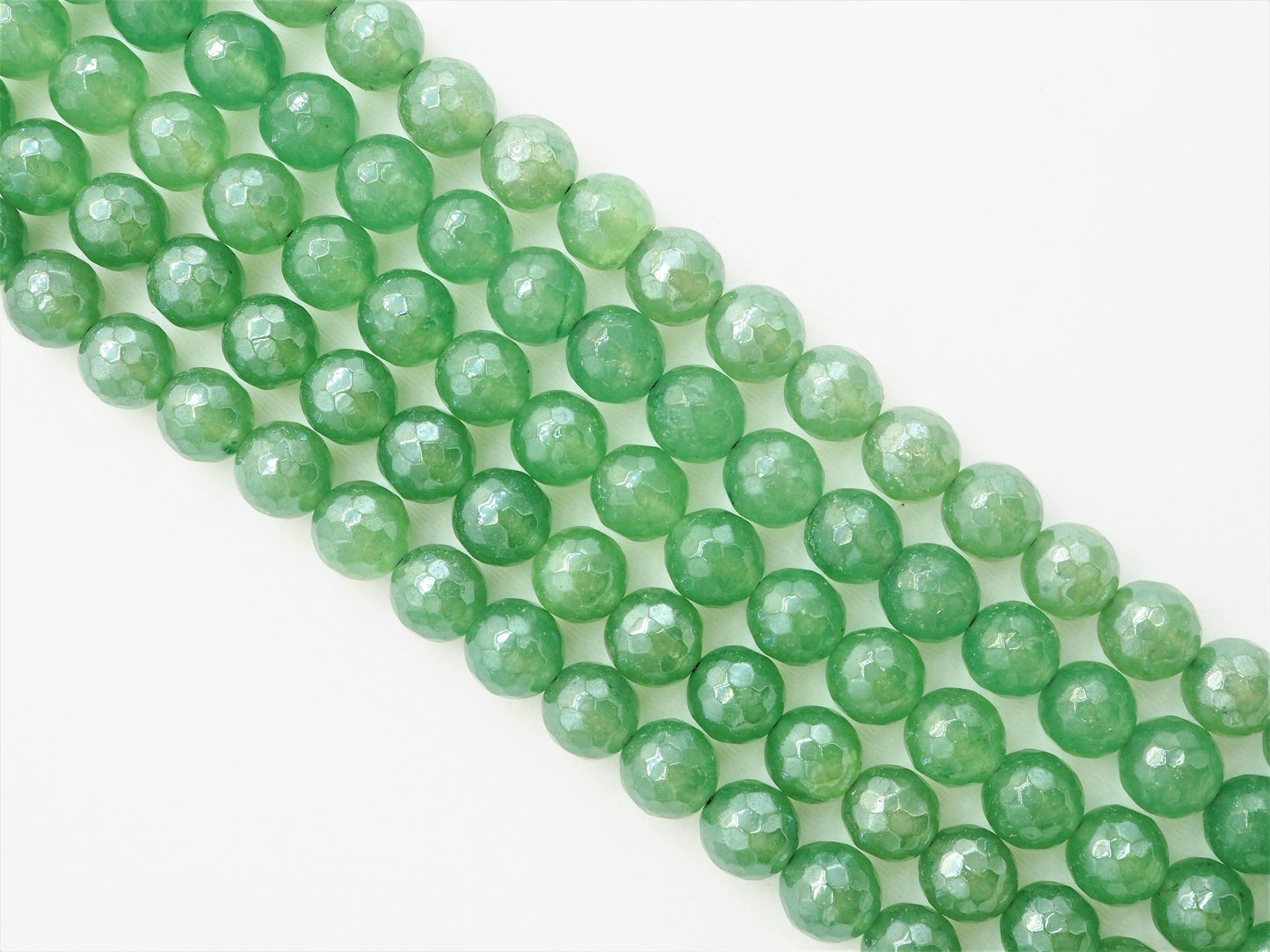 Mystic Plated Natural Faceted Green Aventurine beads, 6mm/8mm/10mm, SKU#U304