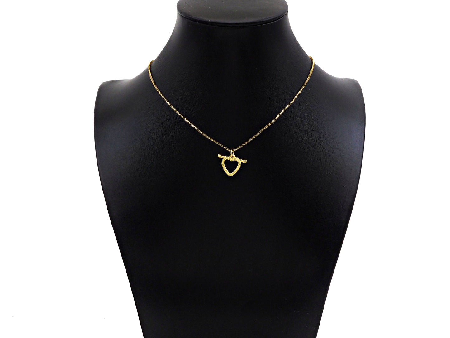 18K Gold Heart With Arrow Bar Shape Toggle Clasp,Necklace Bracelet Clasp/Connetor,18x14mm, Sku#Z1295