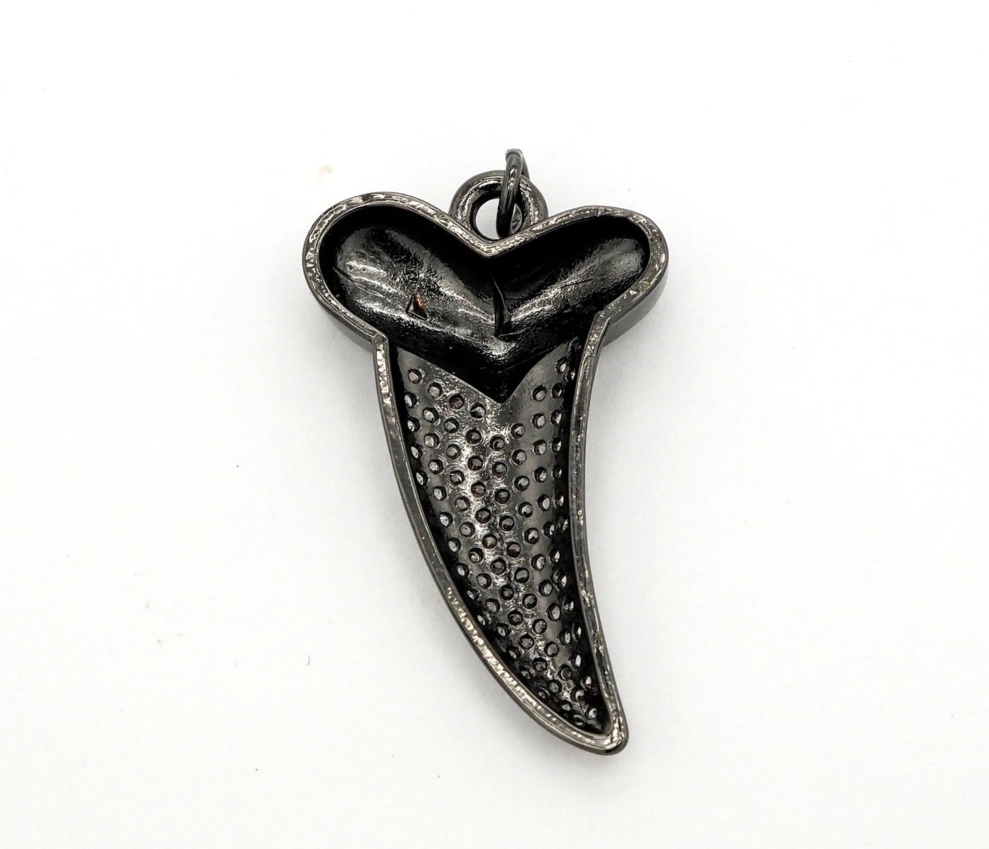 CZ Micro Pave Horn With Heart Pendant/Charm,Cubic Zirconia Paved Charm, Necklace Bracelet Charm Pendant, 22x37mm,sku#F513