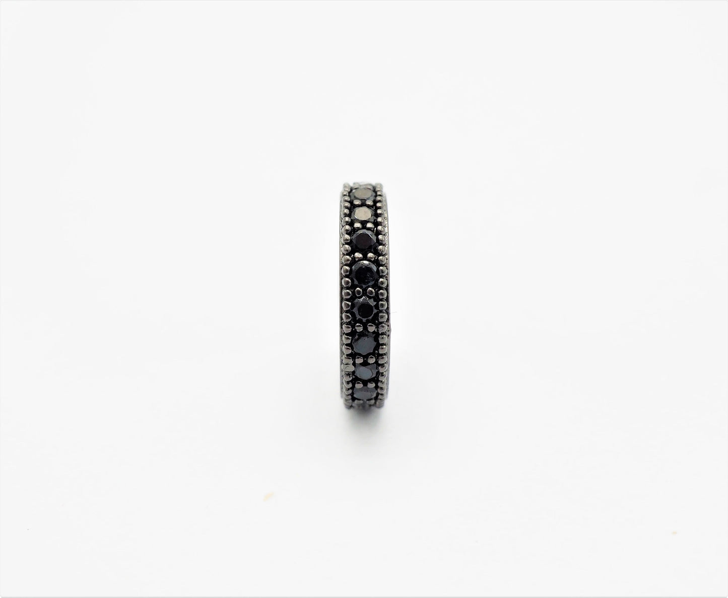 Micro Pave Black CZ On Black Wheel Spacer Beads, Cubic Zirconia Wheel Round Spacer Beads,Pave Beads,6/8/10/12mm, sku#C72