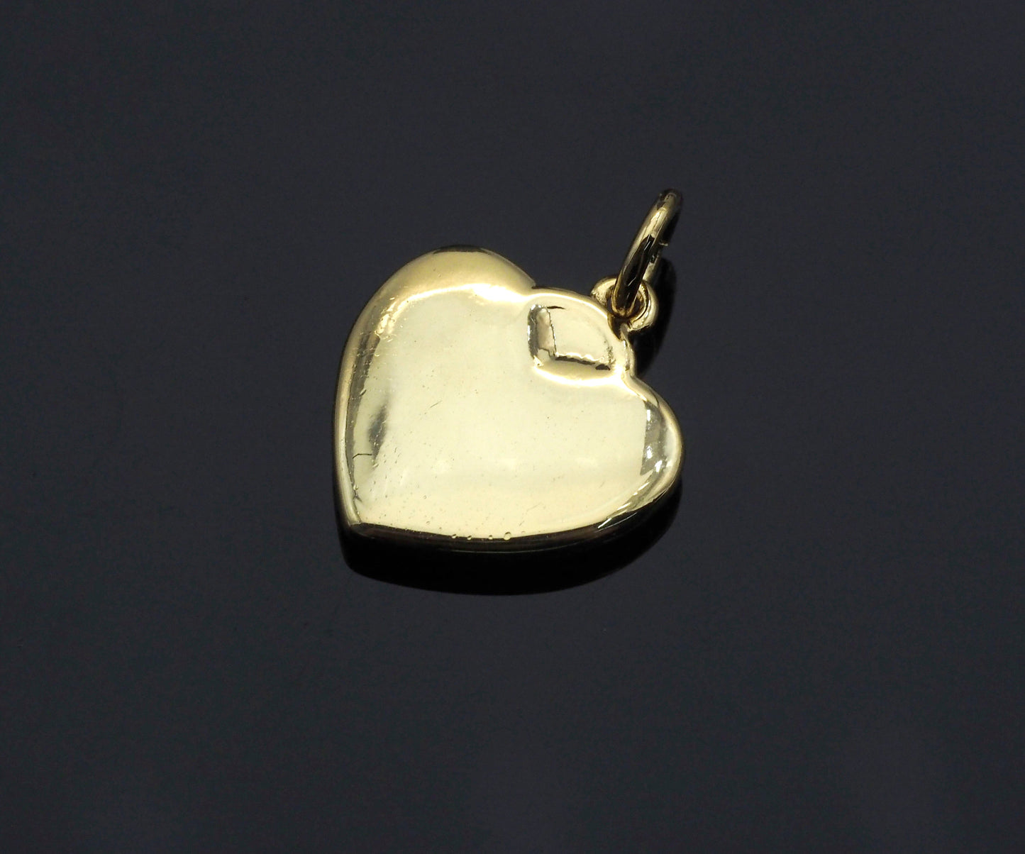 CZ Micro Pave Falling Heart Shape Pendant, Gold/Silver Plated Jewelry, Necklace Bracelet Charm Pendant, Heart Charm, 13x14mm,sku#F1215