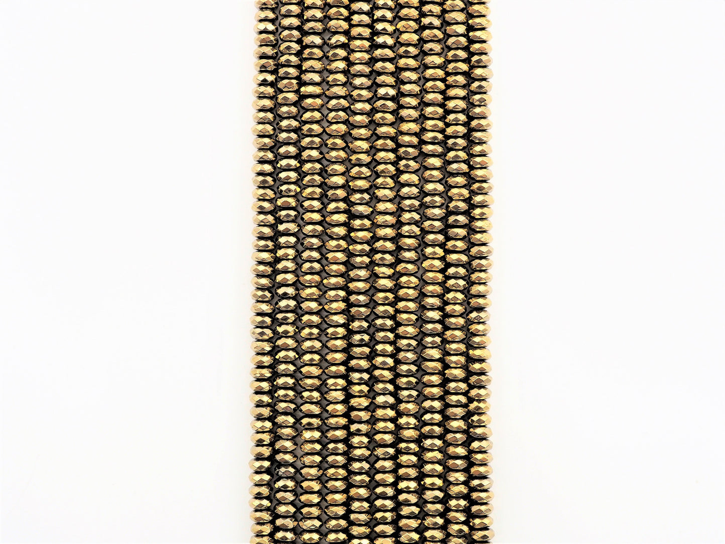 Quality Natural Pyrite Color Hematite,Rondelle Faceted Beads, sku#S95