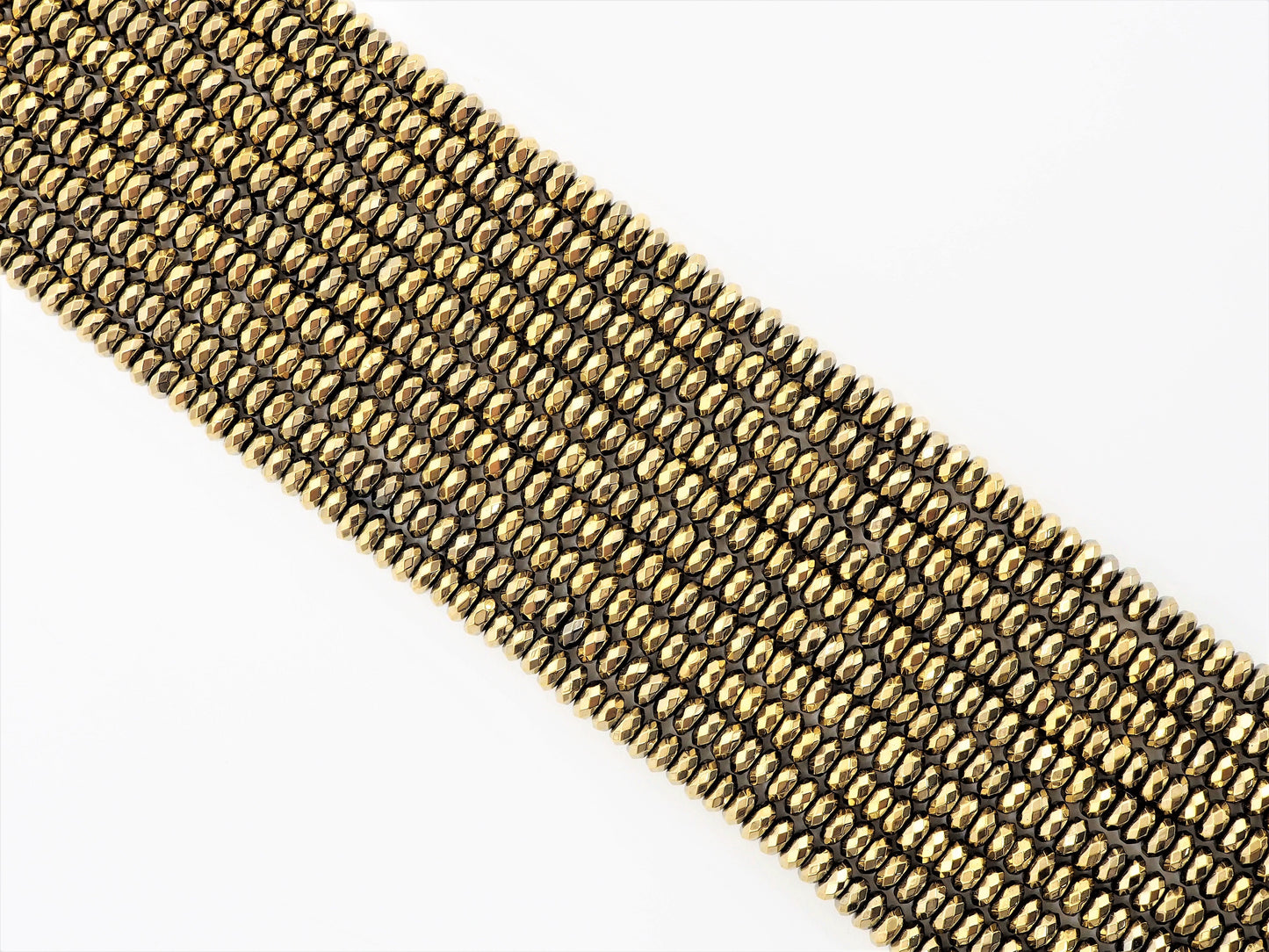 Quality Natural Pyrite Color Hematite,Rondelle Faceted Beads, sku#S95