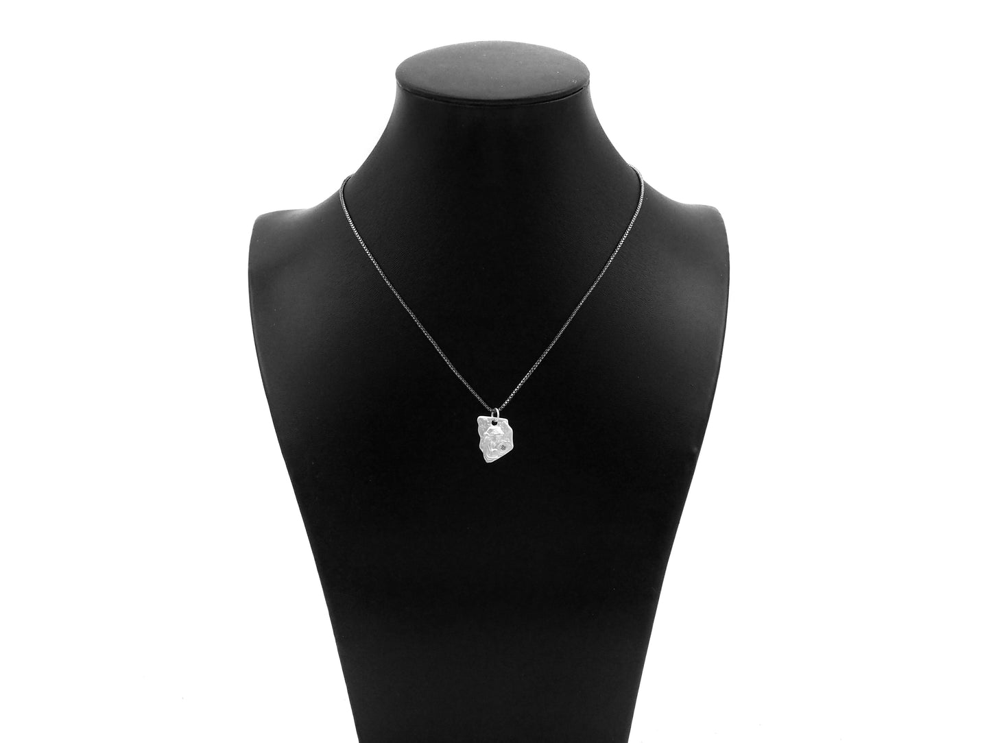 CZ Micro Pave Embossed St Mary On Trapezoid Pendant,Cubic Zirconia Matt Silver/Gold Charm, Necklace Bracelet Charm, 17x13mm, Sku#Y455