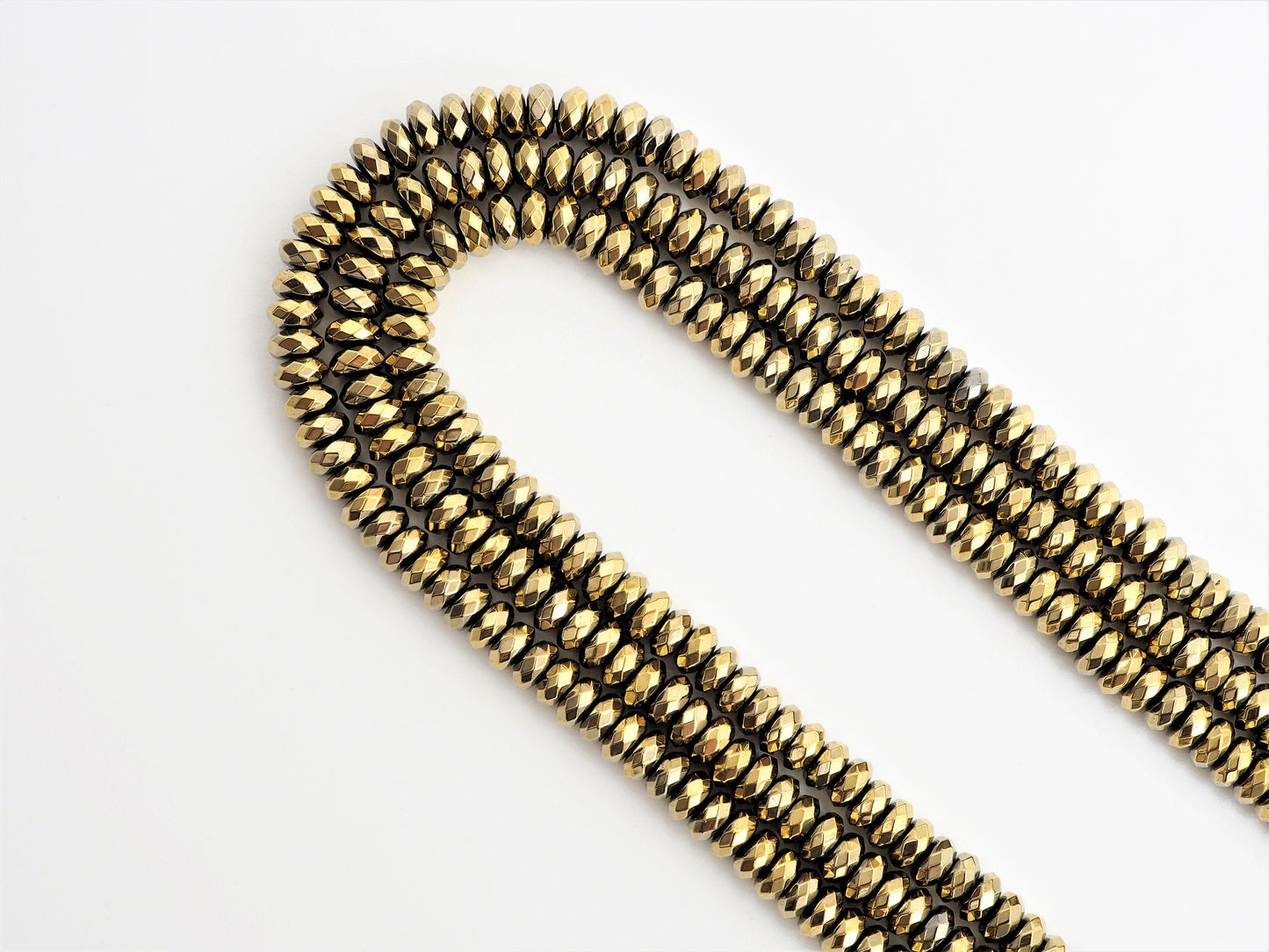 Quality Natural Pyrite Color Hematite,Rondelle Faceted Beads, sku#S95
