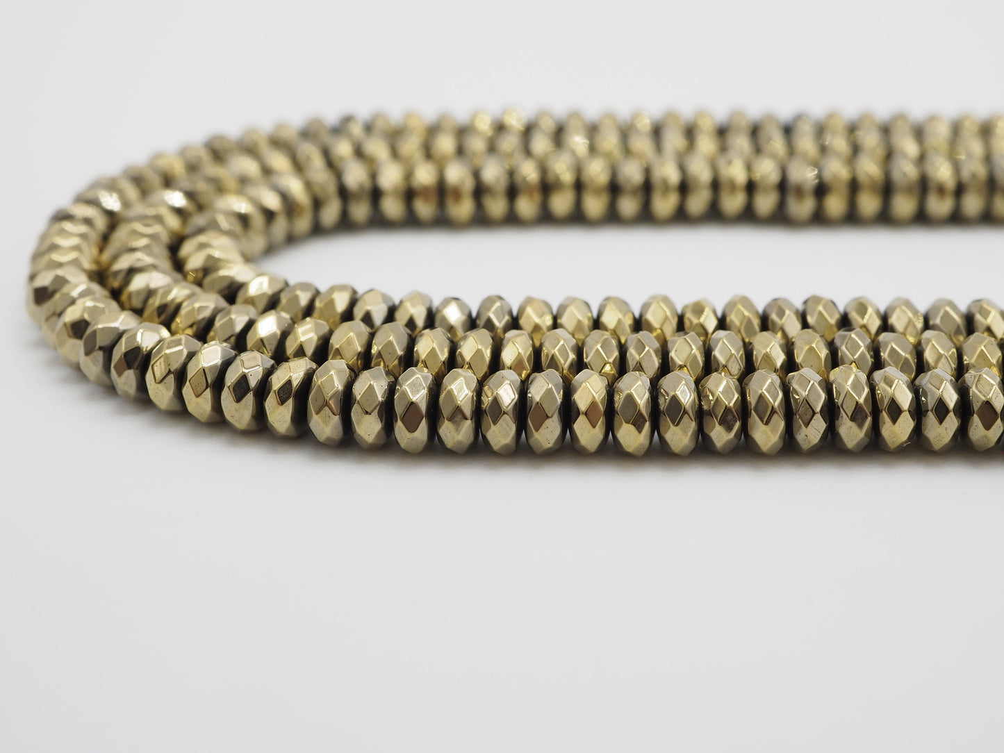 Quality Natural Pyrite Color Hematite,Rondelle Faceted Beads, sku#S95
