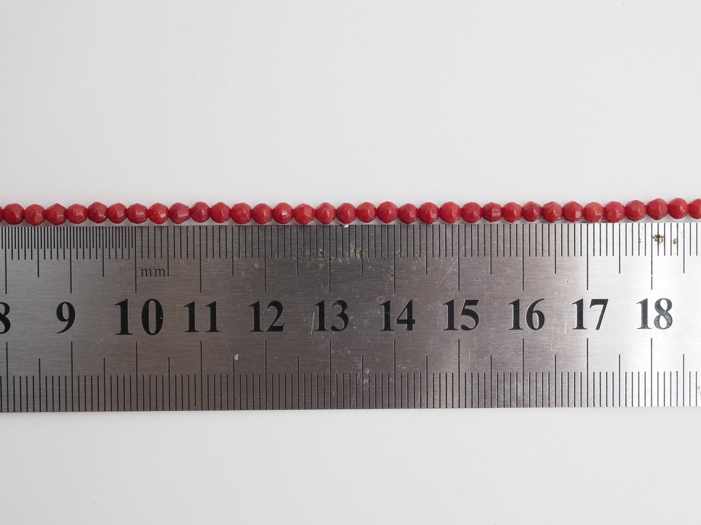 Red Coral Faceted Round Beads, Sku#U282