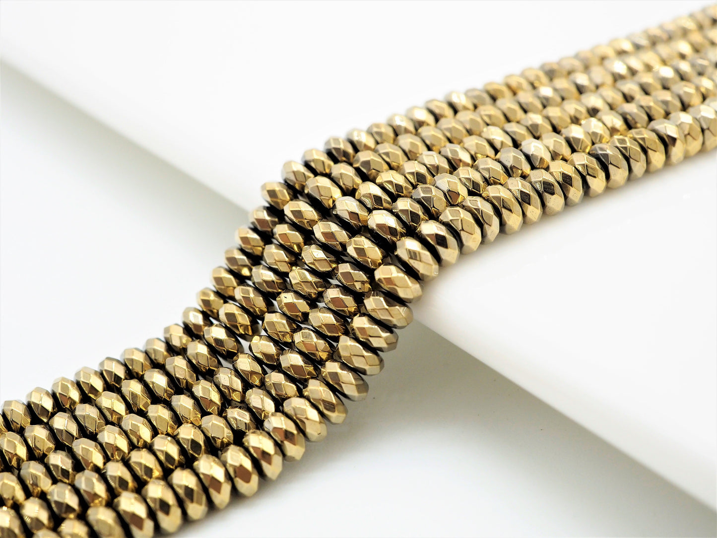 Quality Natural Pyrite Color Hematite,Rondelle Faceted Beads, sku#S95