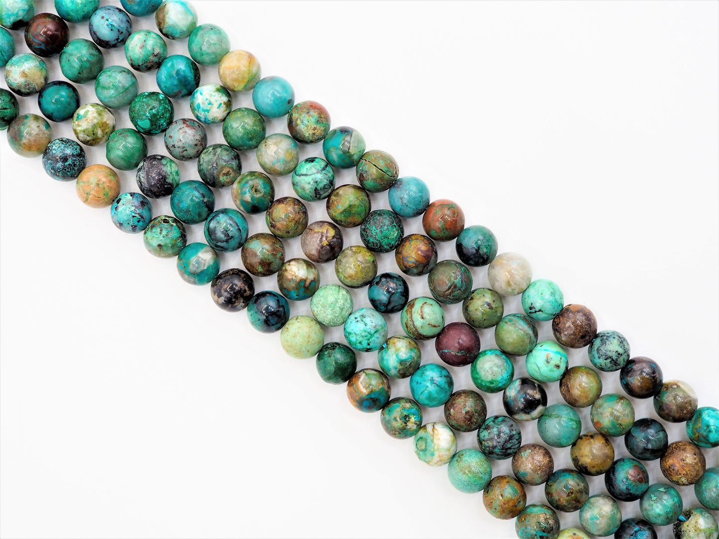 Quality Natural Chrysocolla beads, Round Smooth 6mm/8mm/10mm/12mm Natural Blue Brown Gemstone beads,15.5inch strand, SKU#U297