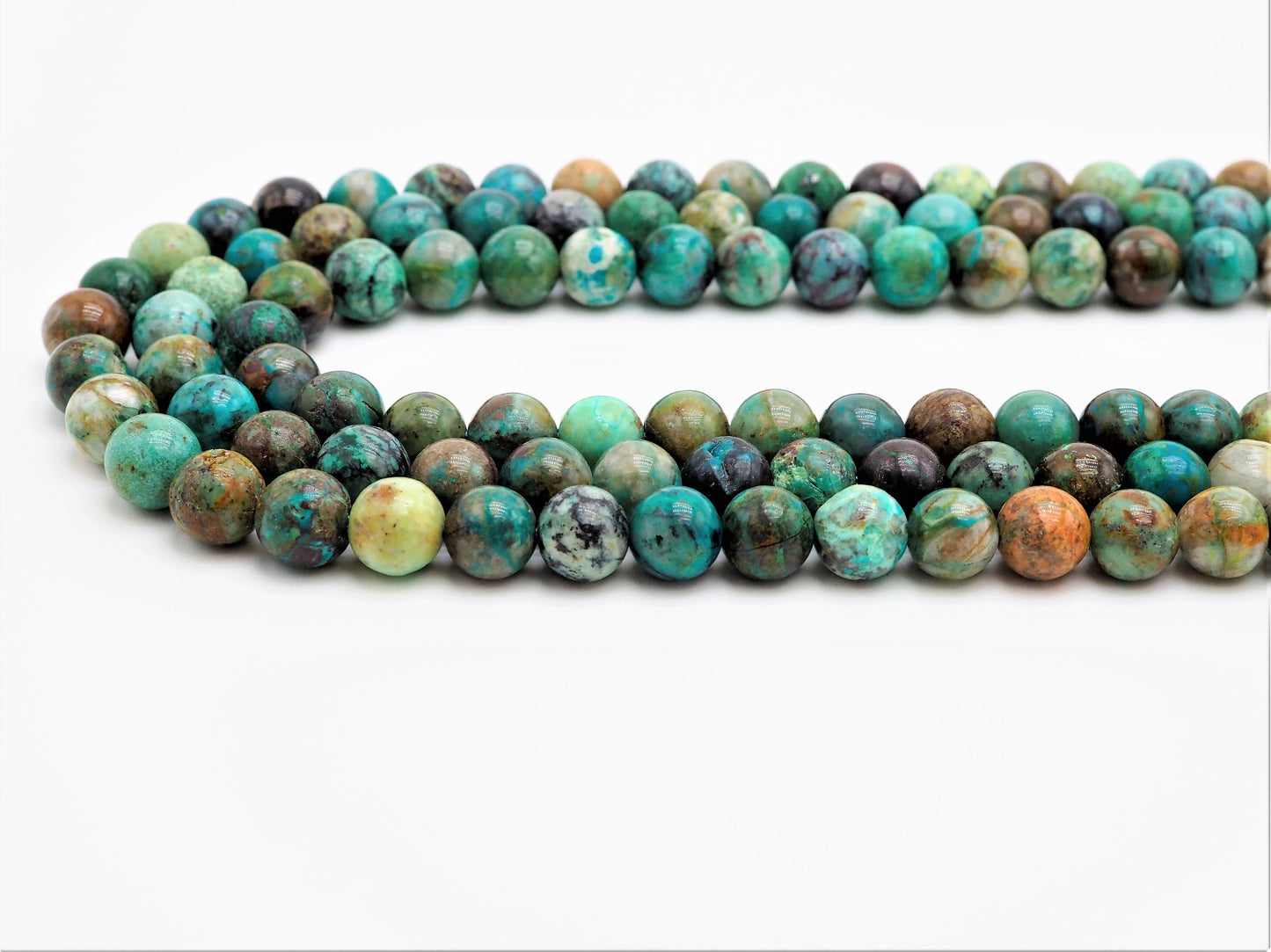 Quality Natural Chrysocolla beads, Round Smooth 6mm/8mm/10mm/12mm Natural Blue Brown Gemstone beads,15.5inch strand, SKU#U297