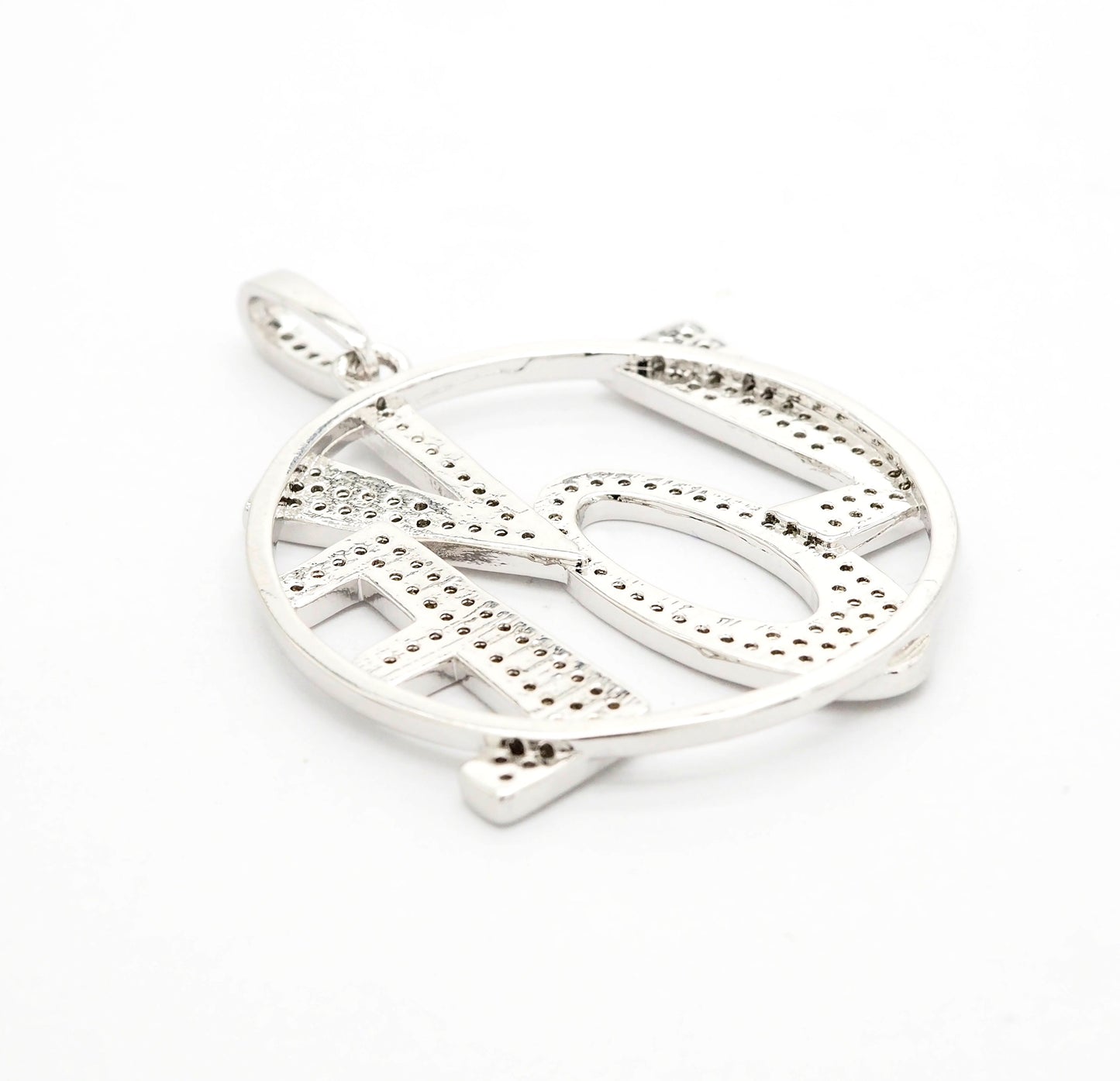 CZ Micro Pave Large LOVE Round Pendant with bail,35x39mm, Cubic Zirconia Love Pave Pendant Beads, Pave Pendant, SKU#F514