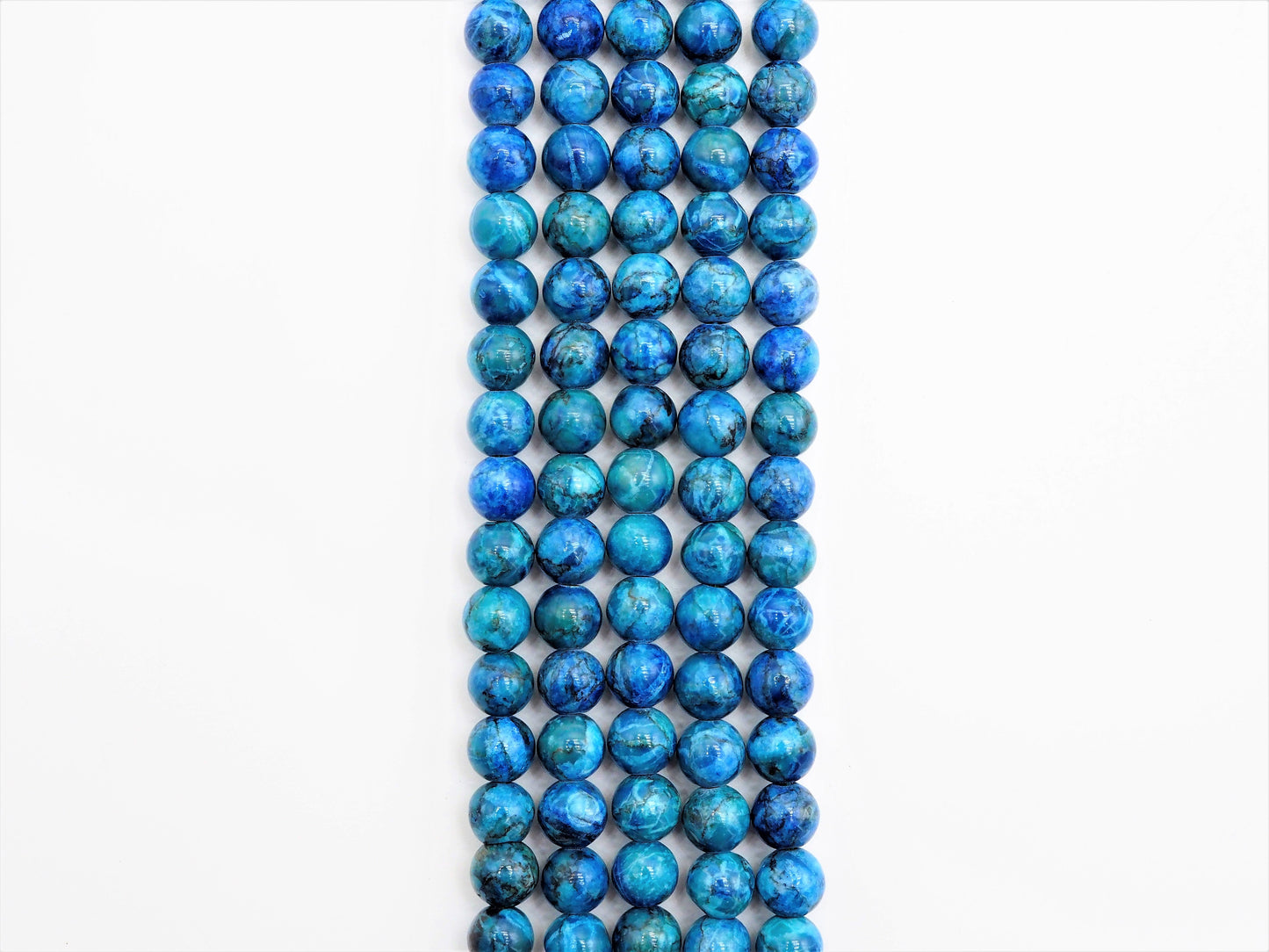 Natural Blue African Turquoise beads, Round Smooth 6mm/8mm/10mm Natural Gemstone Beads,Turquoise Beads, 15.5'' Full Strand, SKU#U298