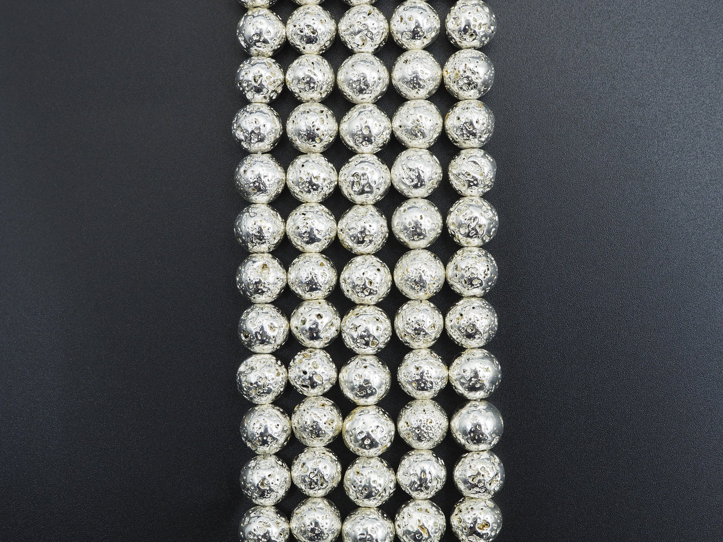 NEW!!! Silver Plated Lava Round Beads, 4mm/6mm/8mm/10mm/12mm silver Gemstone Beads,15.5" Full Strand, Wholesale Gemstone Beads,SKU#S109
