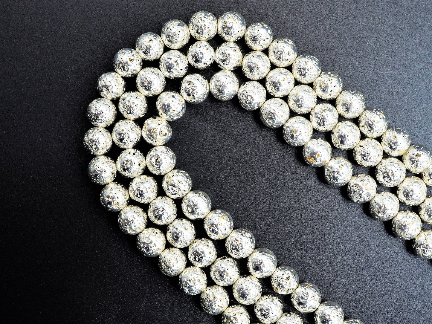 NEW!!! Silver Plated Lava Round Beads, 4mm/6mm/8mm/10mm/12mm silver Gemstone Beads,15.5" Full Strand, Wholesale Gemstone Beads,SKU#S109