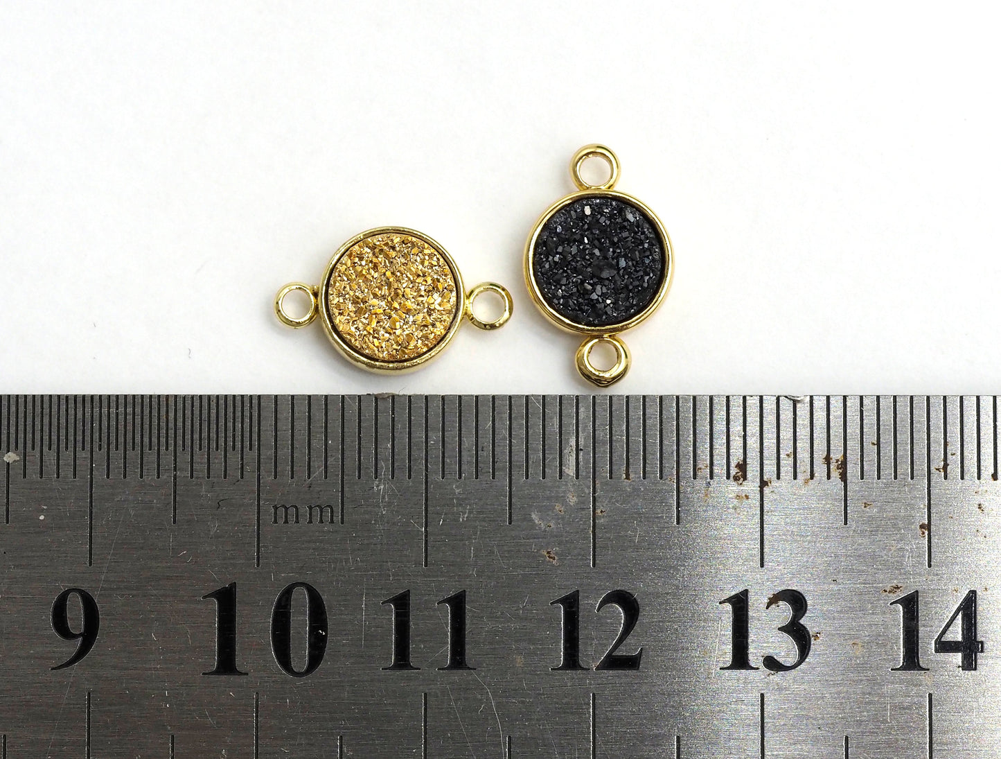 Gold/Silver Mystic Drusy Round Connector, sku#V24C