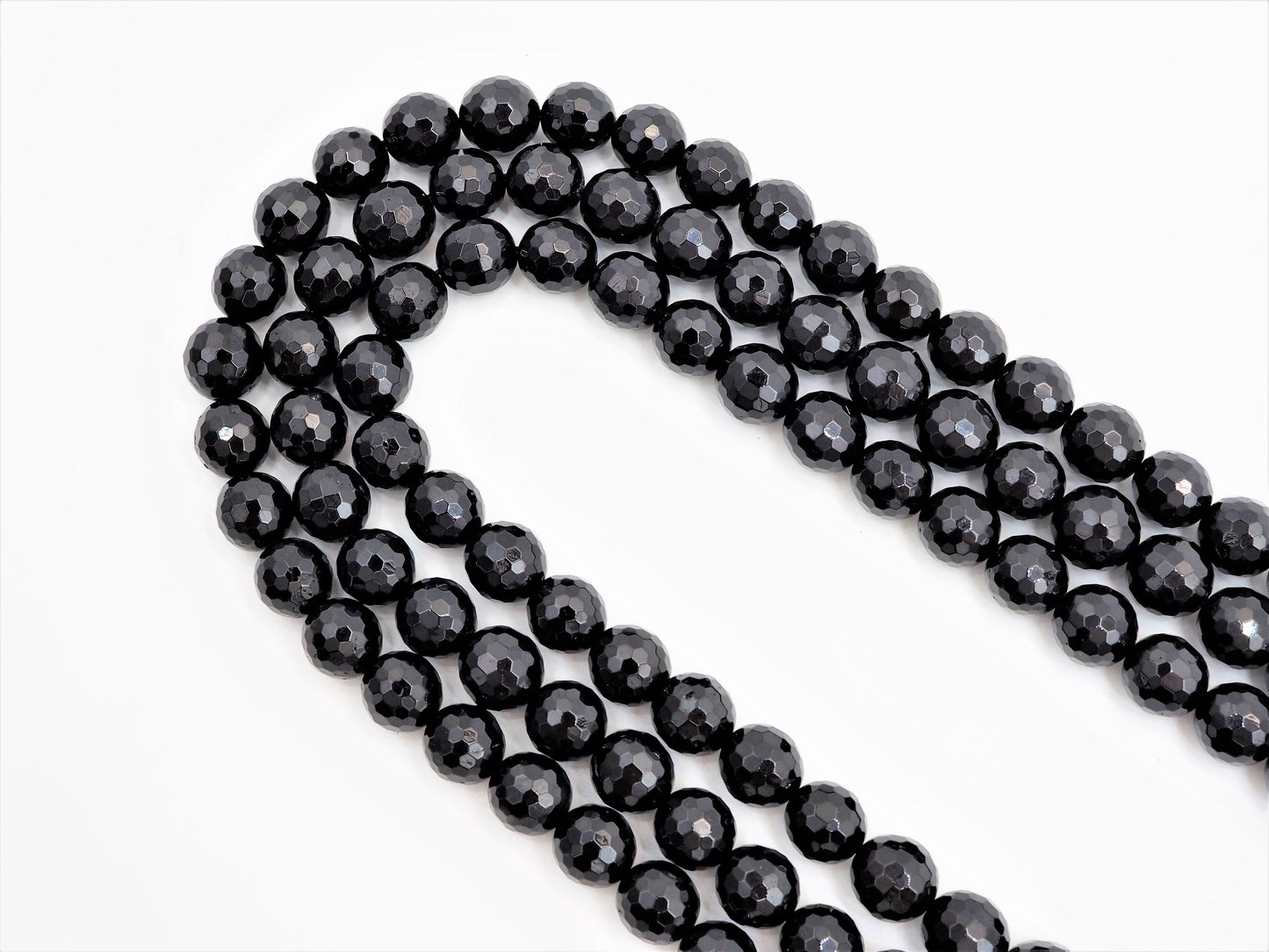 Quality Natural Black Tourmaline Round Faceted Beads, 6mm/8mm/10mm/12mm beads, Black Gemstone Beads, 15.5inch strand, SKU#U311
