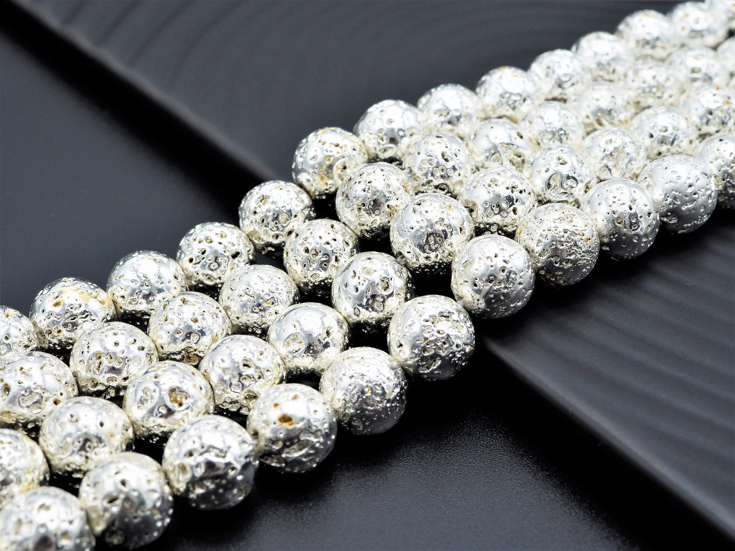 NEW!!! Silver Plated Lava Round Beads, 4mm/6mm/8mm/10mm/12mm silver Gemstone Beads,15.5" Full Strand, Wholesale Gemstone Beads,SKU#S109