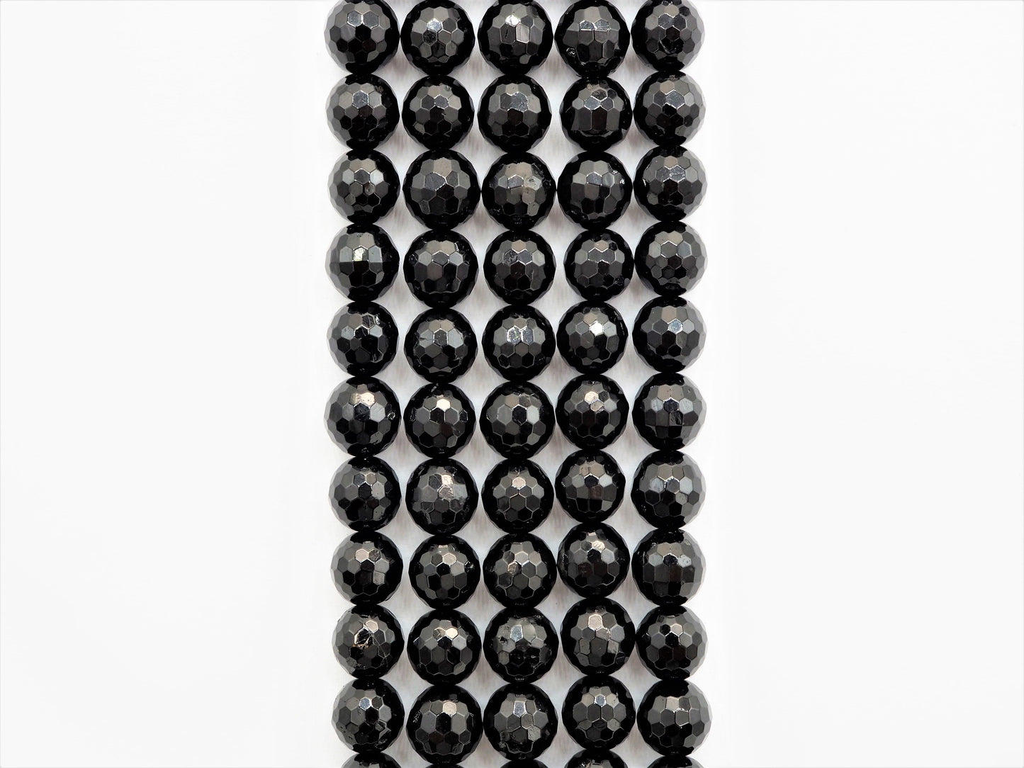 Quality Natural Black Tourmaline Round Faceted Beads, 6mm/8mm/10mm/12mm beads, Black Gemstone Beads, 15.5inch strand, SKU#U311