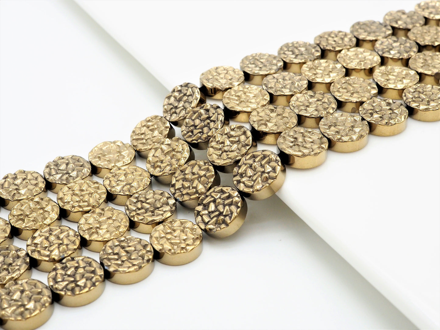 Natural Gold Druzy Style Hematite Beads, S101