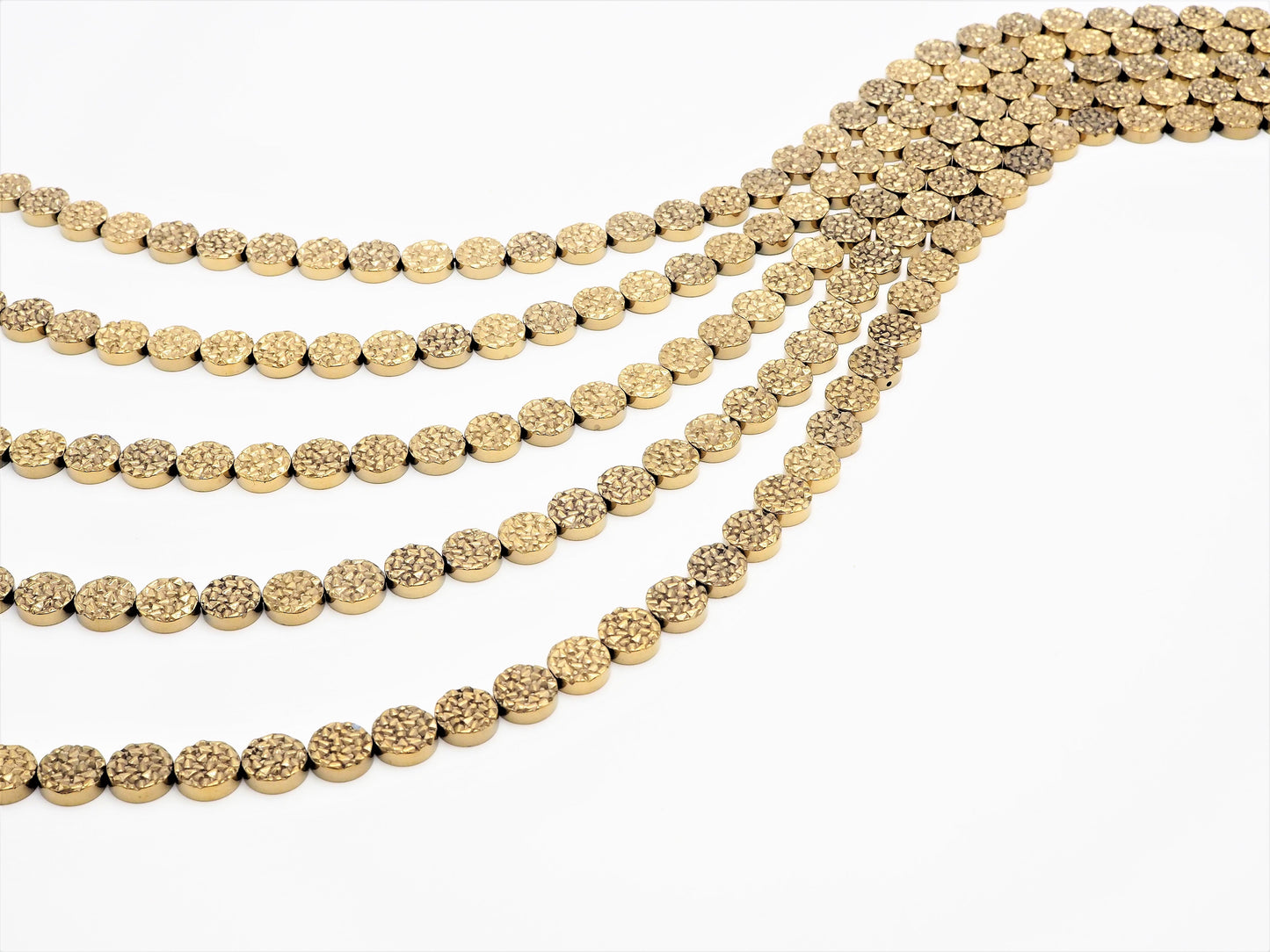 Natural Gold Druzy Style Hematite Beads, S101