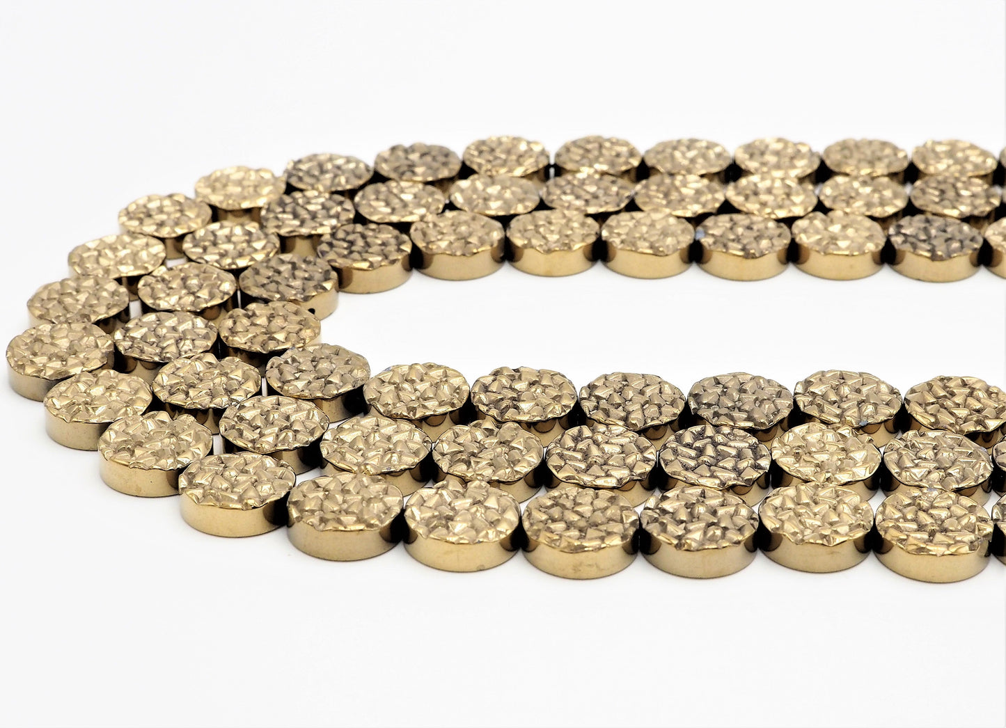 Natural Gold Druzy Style Hematite Beads, S101