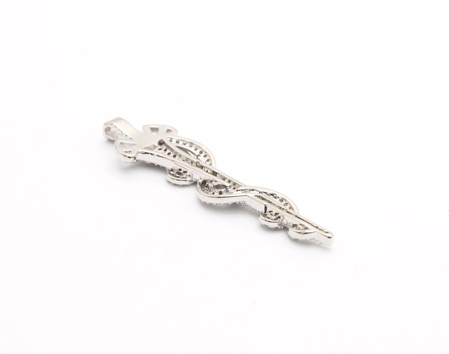 CZ Micro Pave Animal Inspired Sword Pendant, Cubic Zirconia Sword Large Pendant/Charm 13x50mm,sku#F551