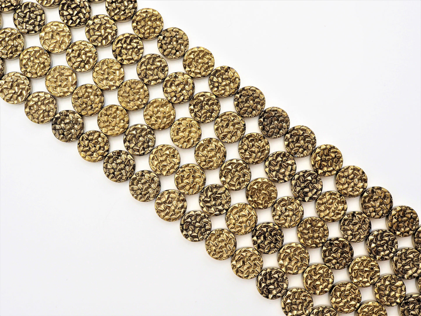 Natural Gold Druzy Style Hematite Beads, S101