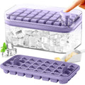 Ensemble de 2 bacs à glaçons de 101 oz - 64 glaçons en silicone avec couvercle et bac de rangement