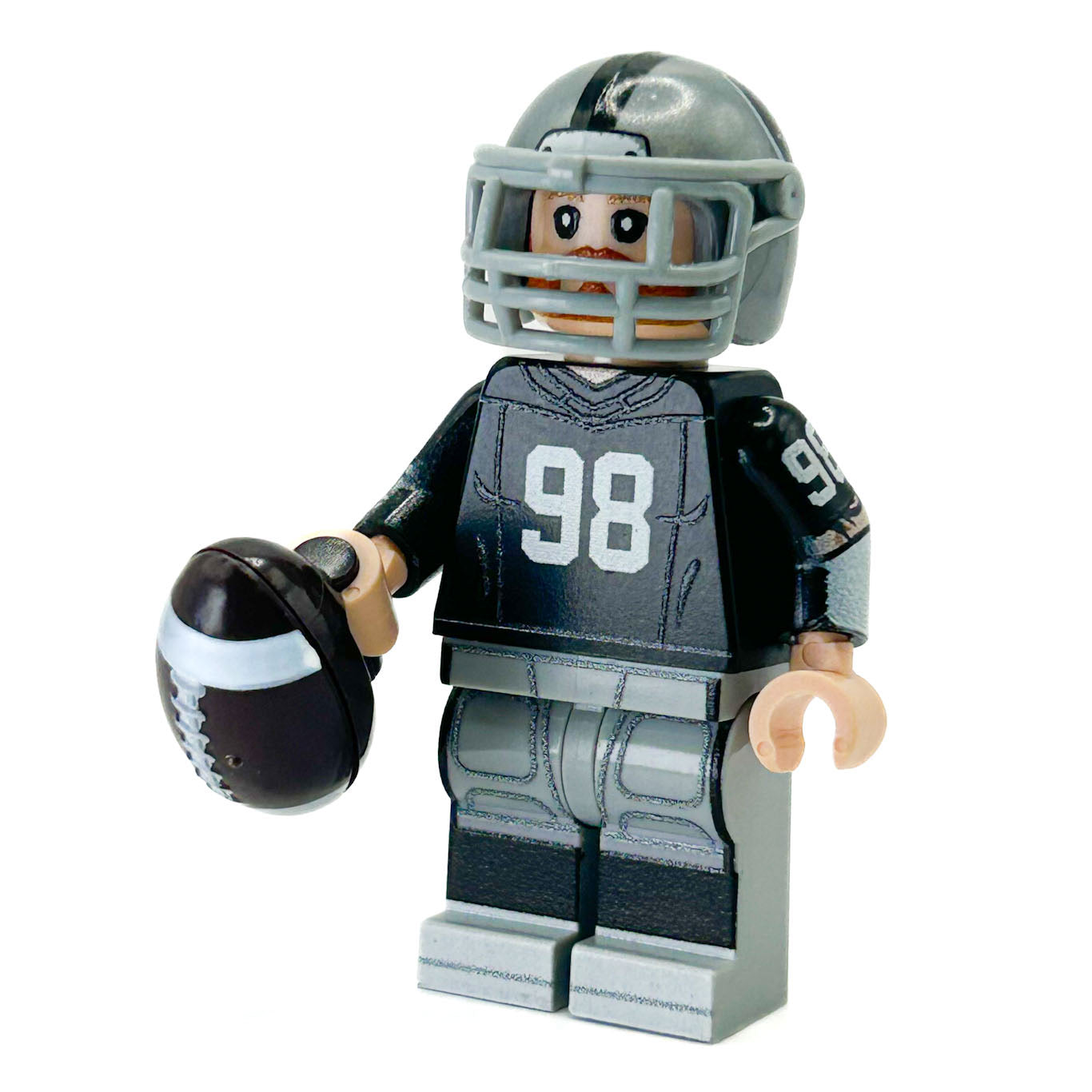 LEGOパーツを使用した＃98 DEラスベガス フットボール選手ミニフィグ - B3カスタムズ
