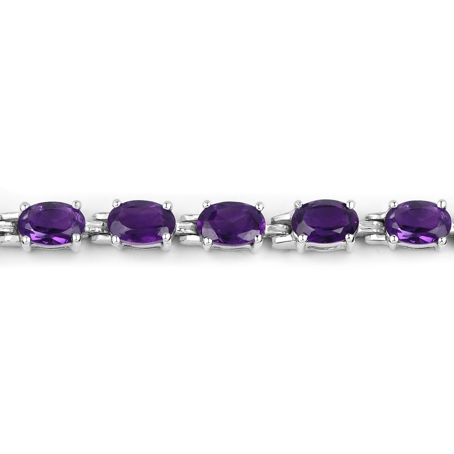 7.98 Carat Genuine Amethyst .925 Sterling Silver Bracelet