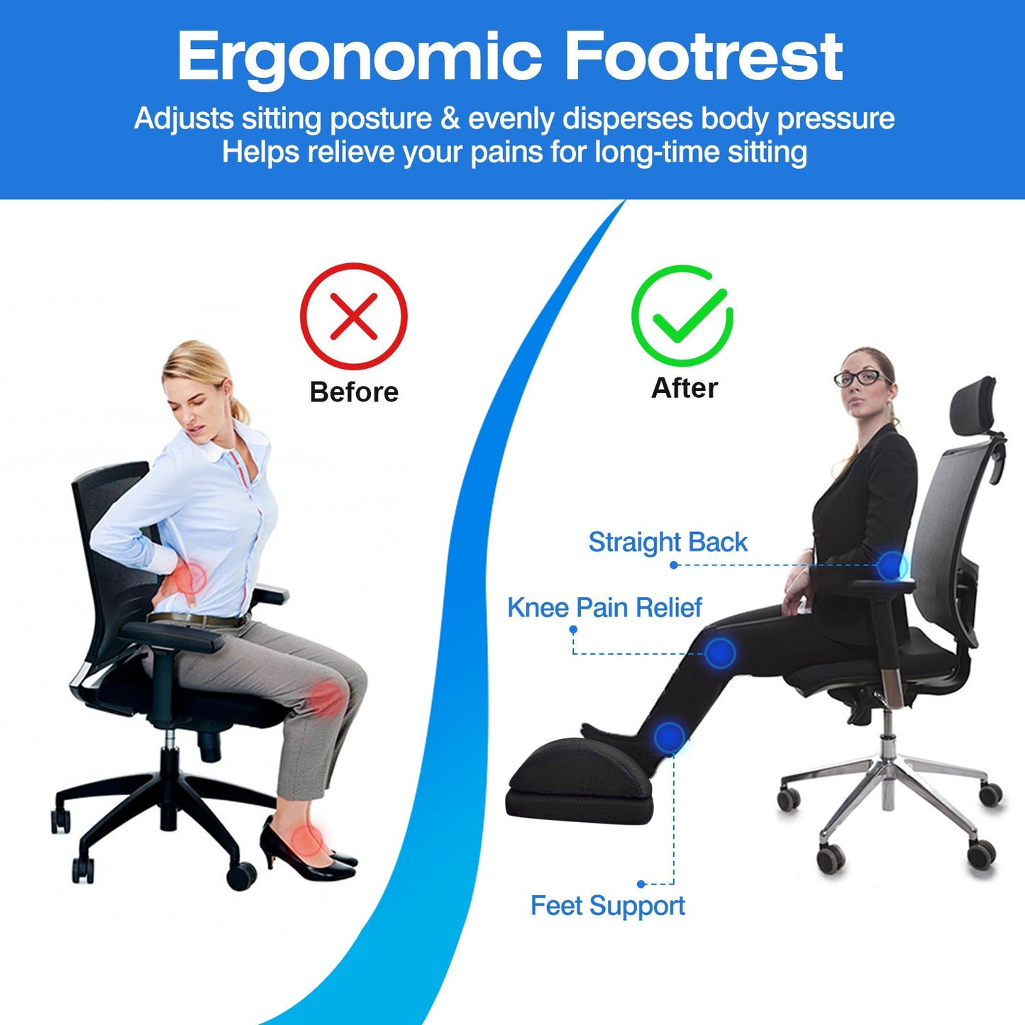 Under Desk Ergonomic Footrest for Home Office