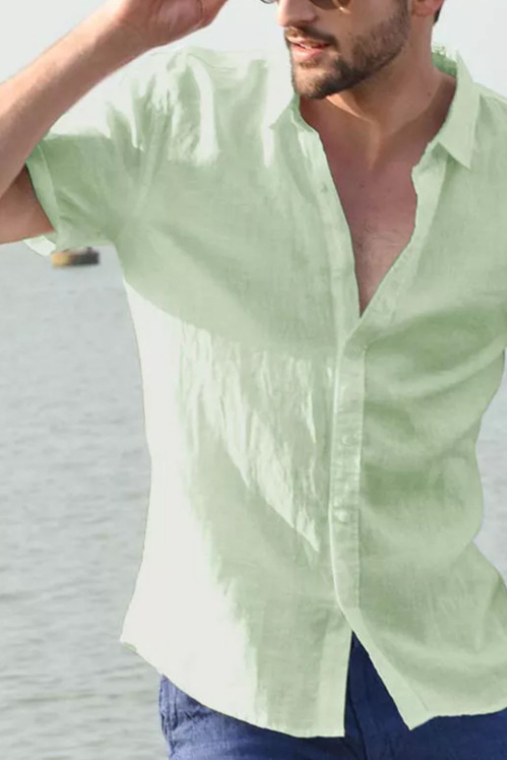 Men's Full Size Button Down Short Sleeve Shirt Plus Size