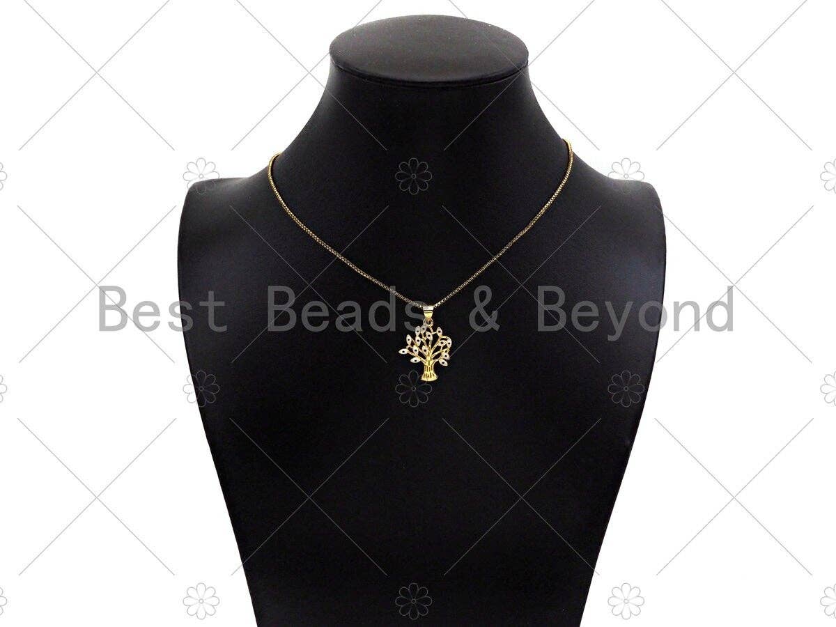 Enamel Evil Eye On Life Tree Shape Pendant, 18K Dainty Gold Charm, Necklace Bracelet Charm Pendant,19x22mm,Sku#JL32