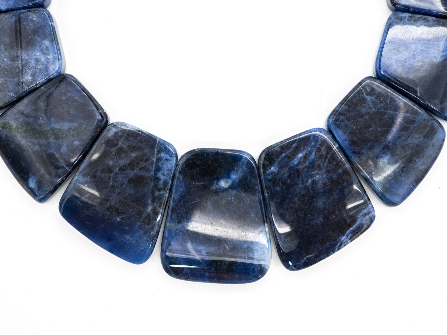 Quality Natural Sodalite Graduated 17-35mm Trapezoid Beads Strand, Natural Sodalite Gemstone Beads, 1 strand,sku#U220