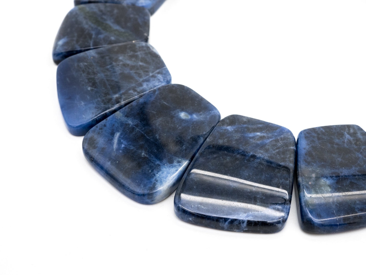 Quality Natural Sodalite Graduated 17-35mm Trapezoid Beads Strand, Natural Sodalite Gemstone Beads, 1 strand,sku#U220