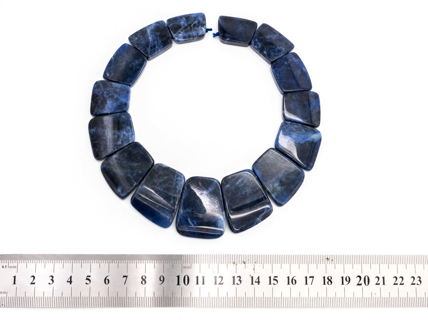 Quality Natural Sodalite Graduated 17-35mm Trapezoid Beads Strand, Natural Sodalite Gemstone Beads, 1 strand,sku#U220