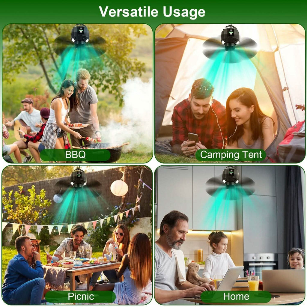 10400mAh USB Battery Powered Hanging Tent Lantern Fan Power Bank